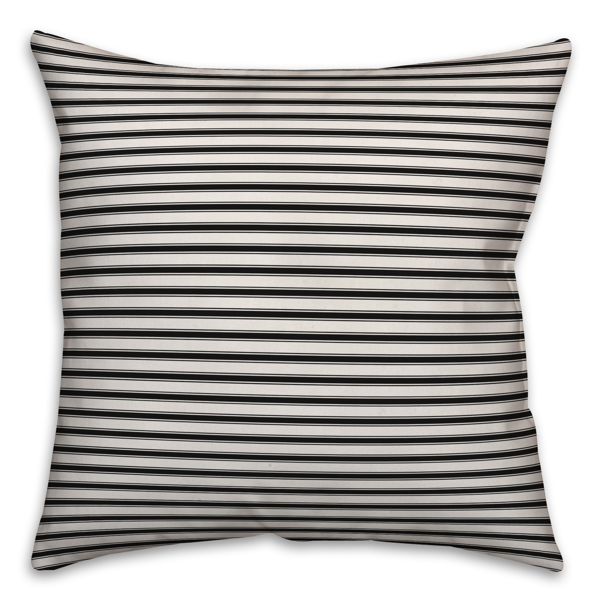Ticking Stripes in Black Pillow