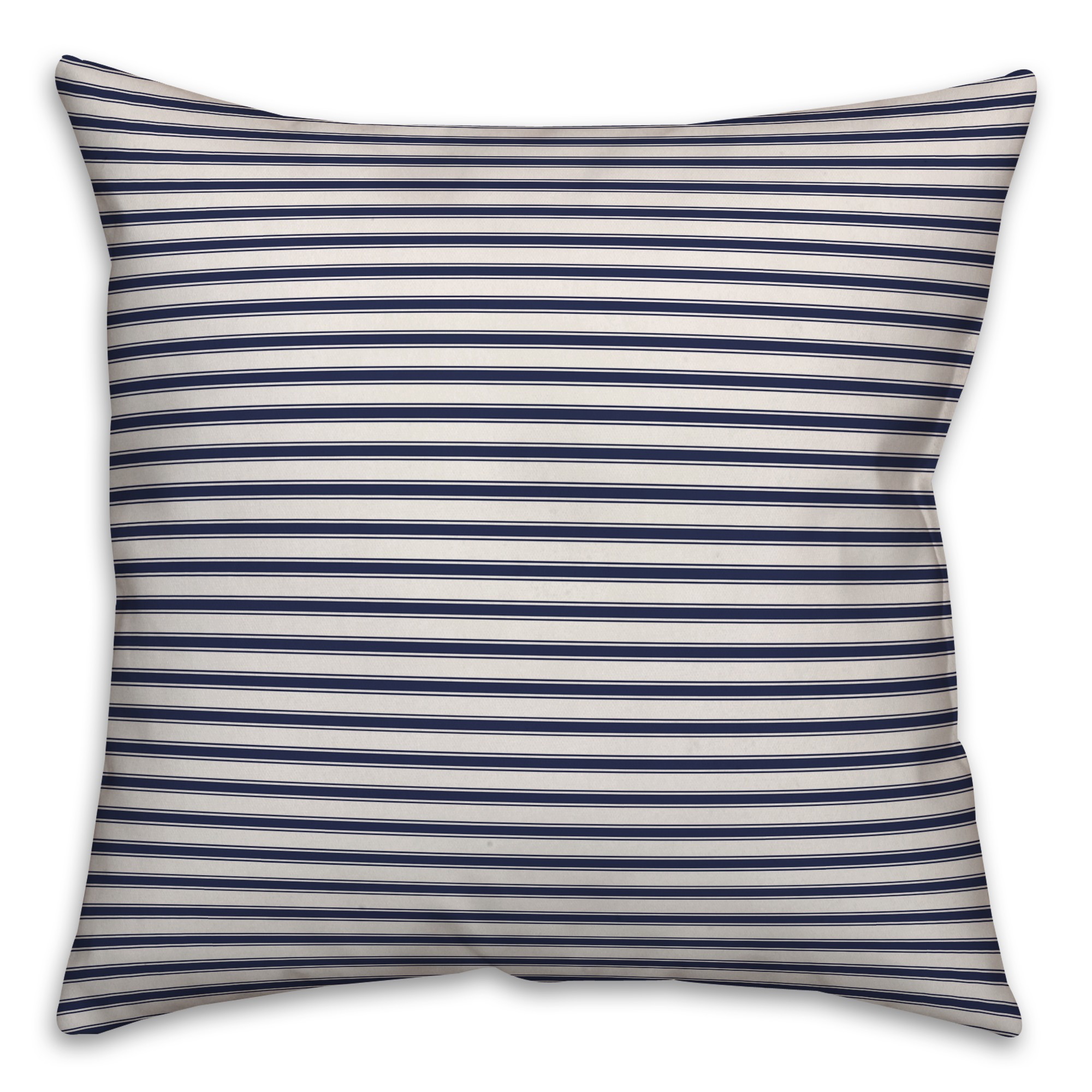 Ticking Stripes in Blue Pillow