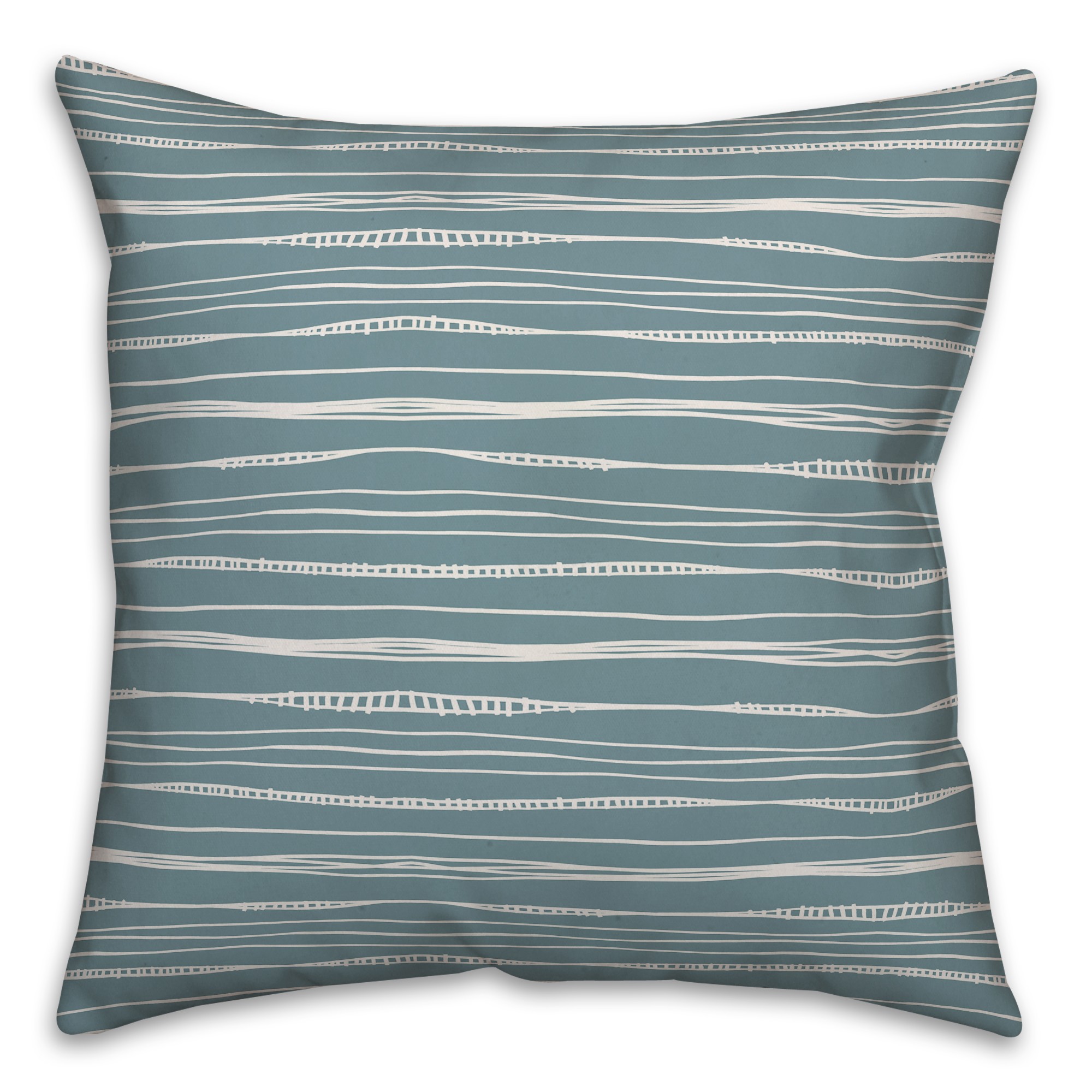 Wavy Lines in Blue Pillow
