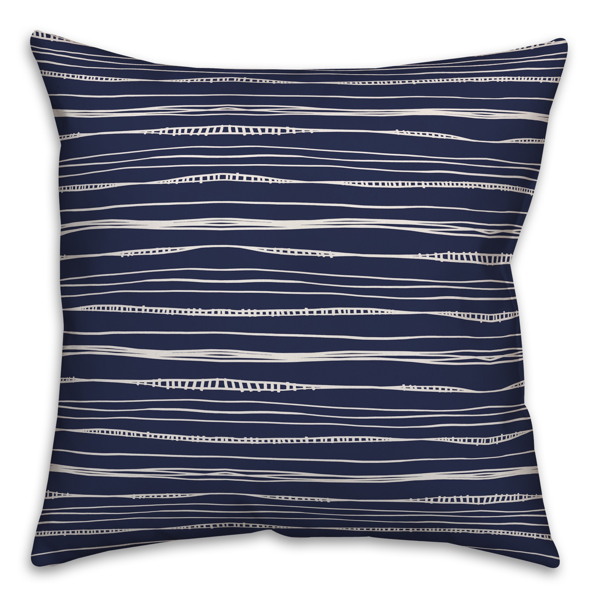 Wavy Lines in Blue Pillow