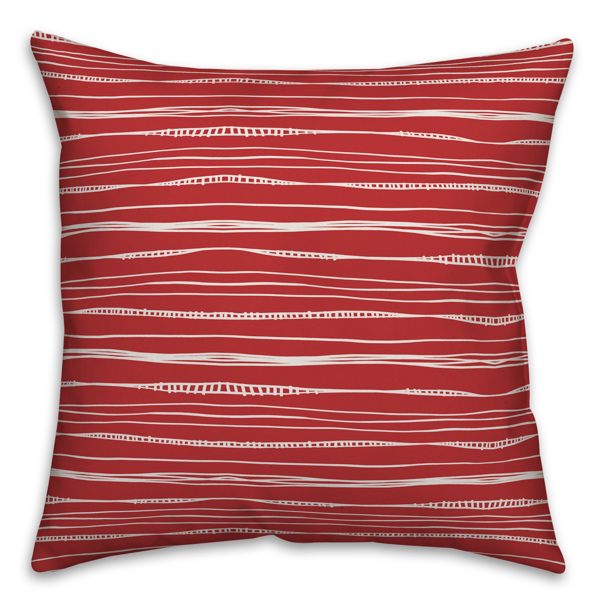 Wavy Lines in Red Pillow