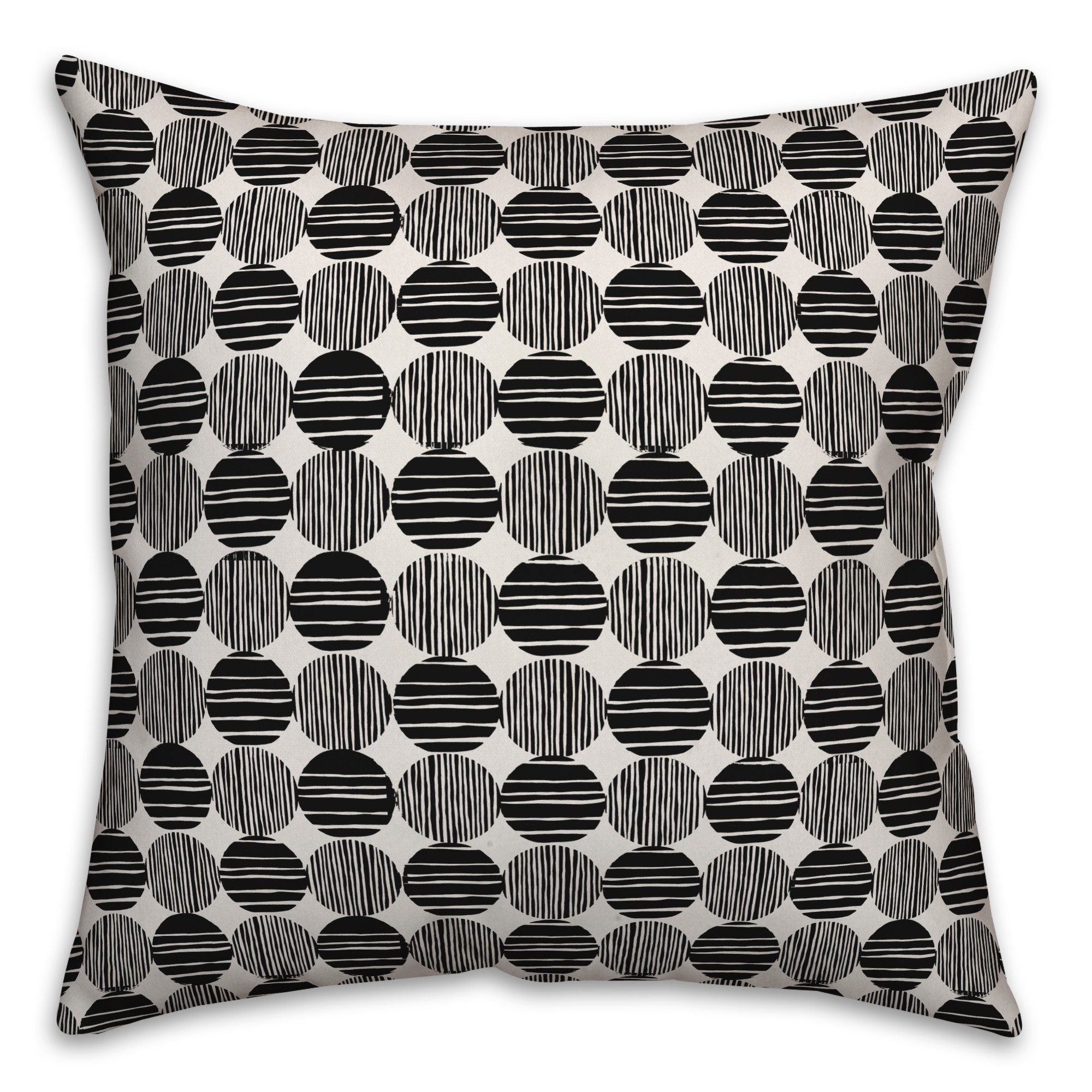 Circles in Black Pillow