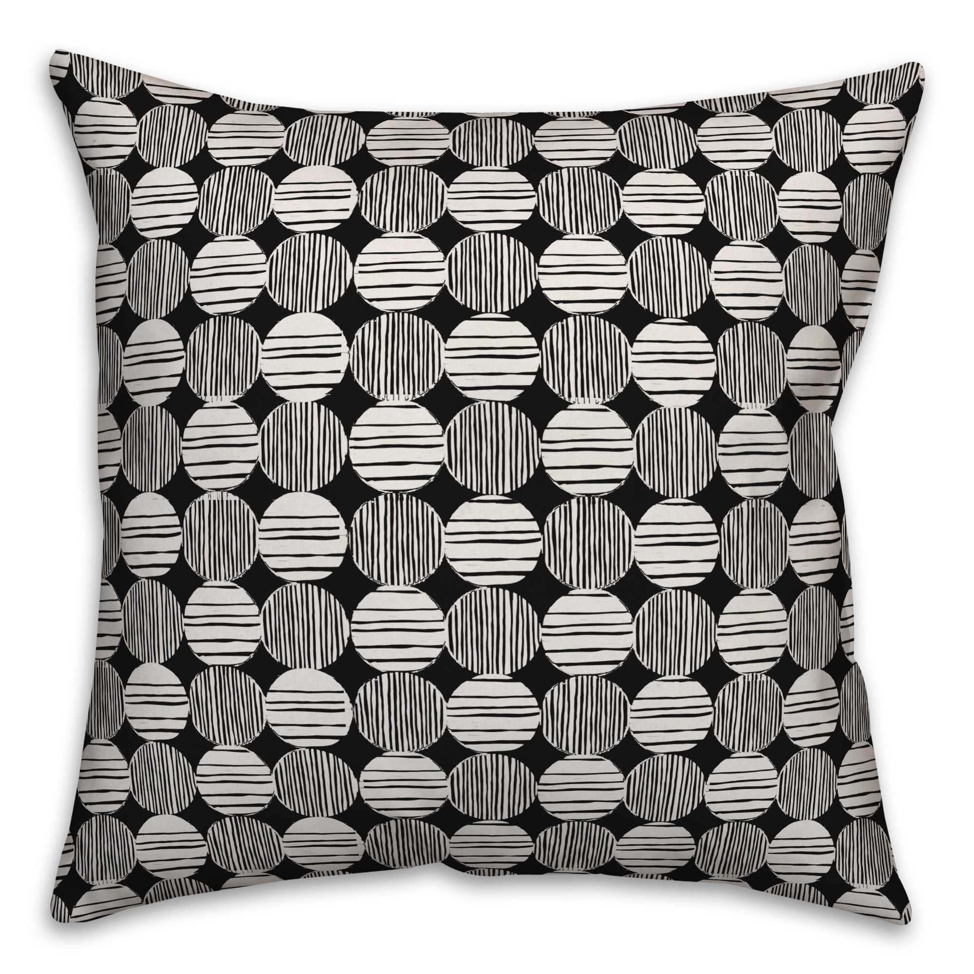 Circles in Black Pillow