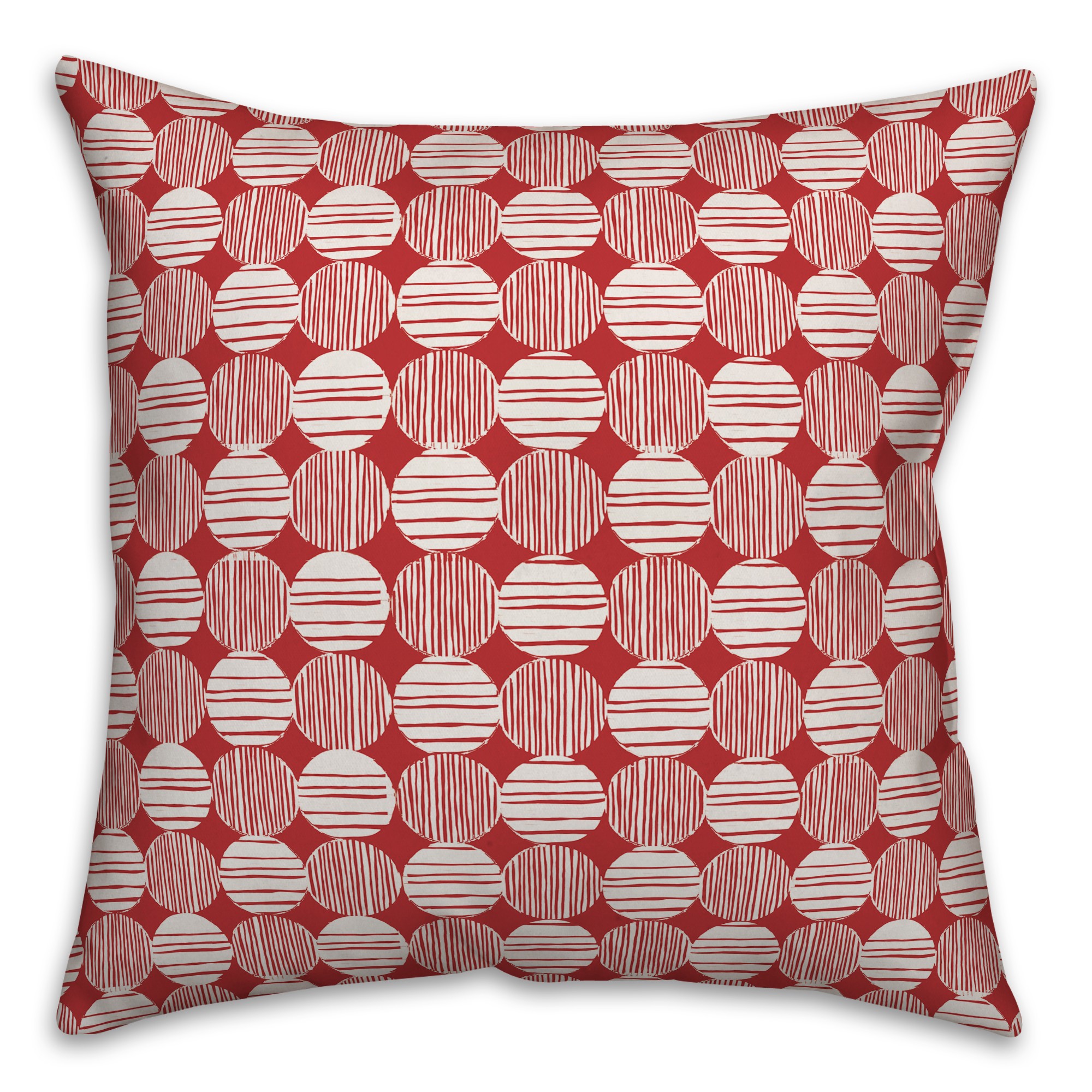 Circles in Red Pillow