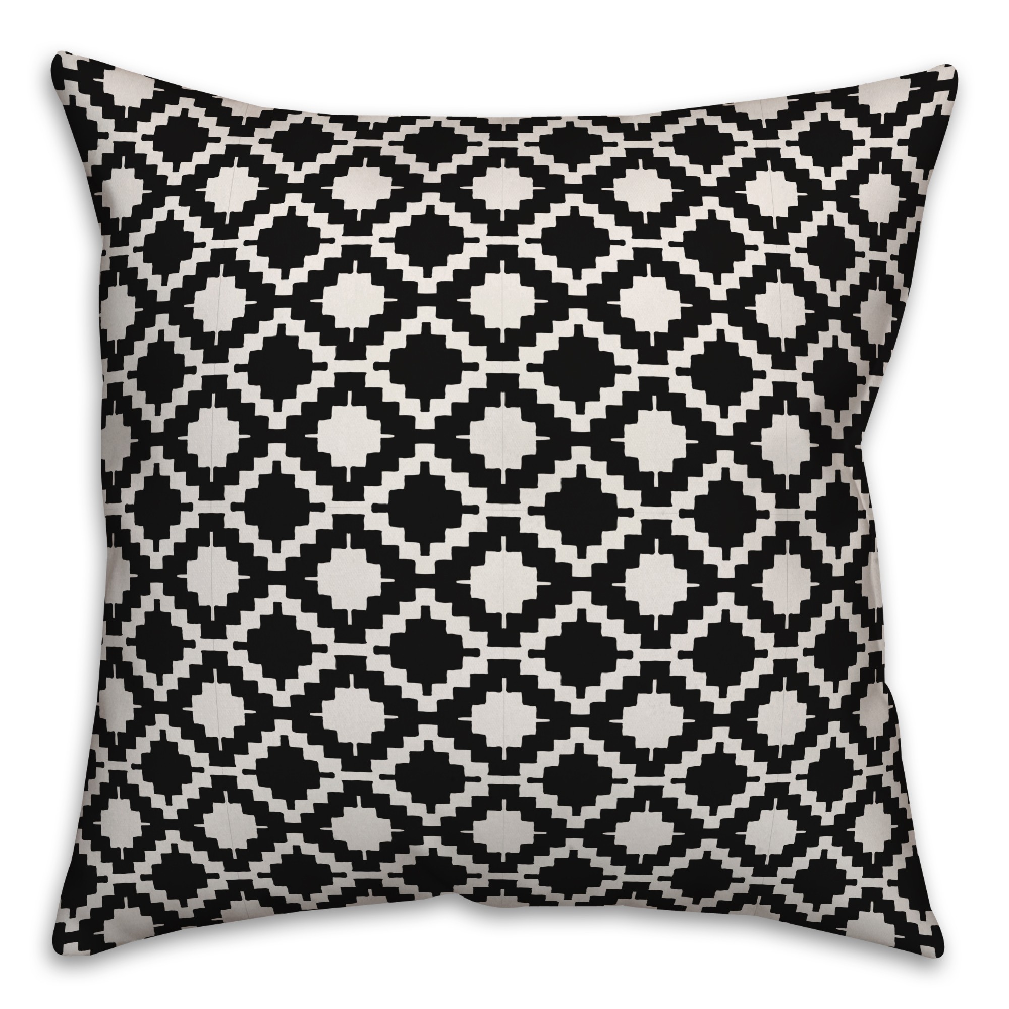 Boho Diamond in Black Pillow