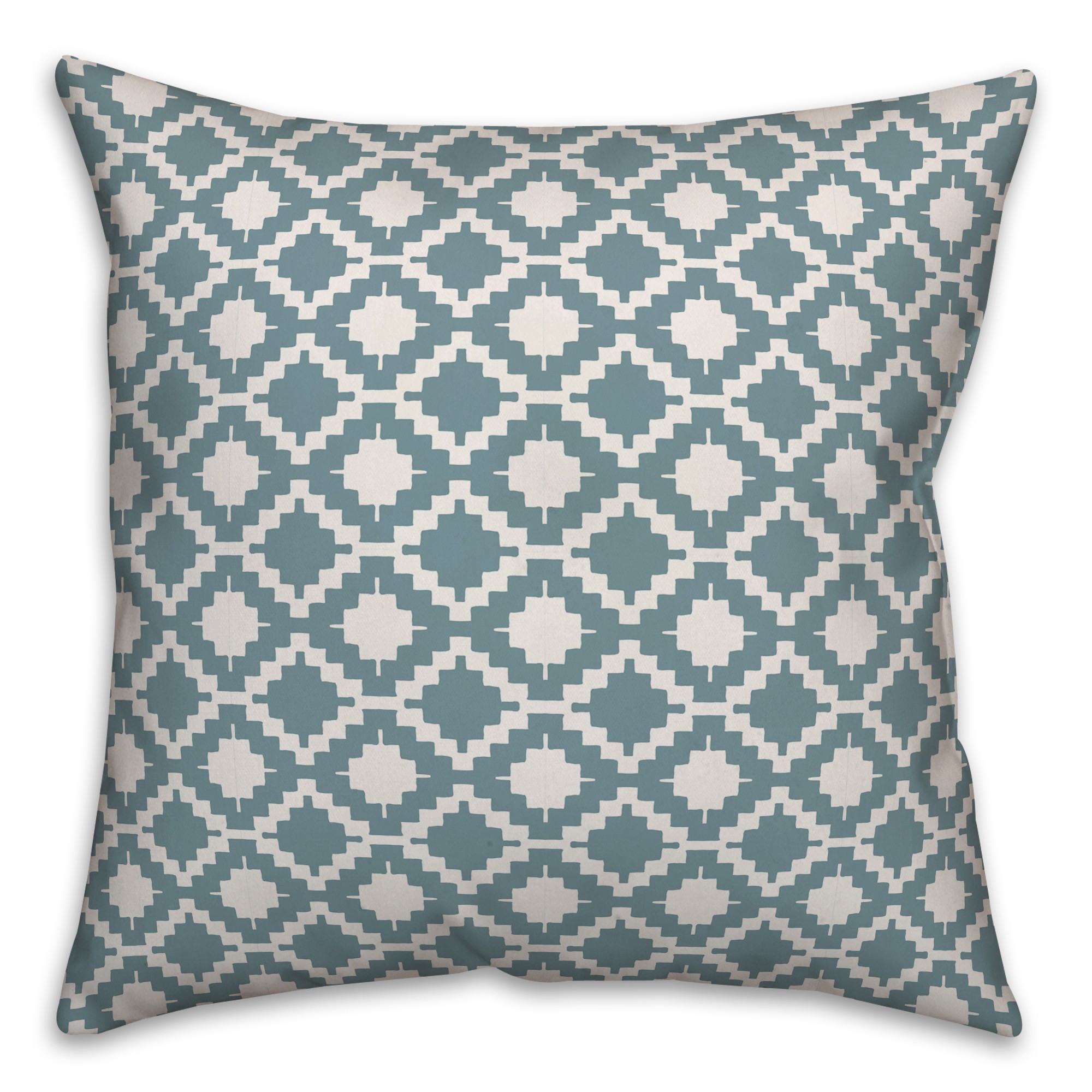 Boho Diamond in Blue Pillow