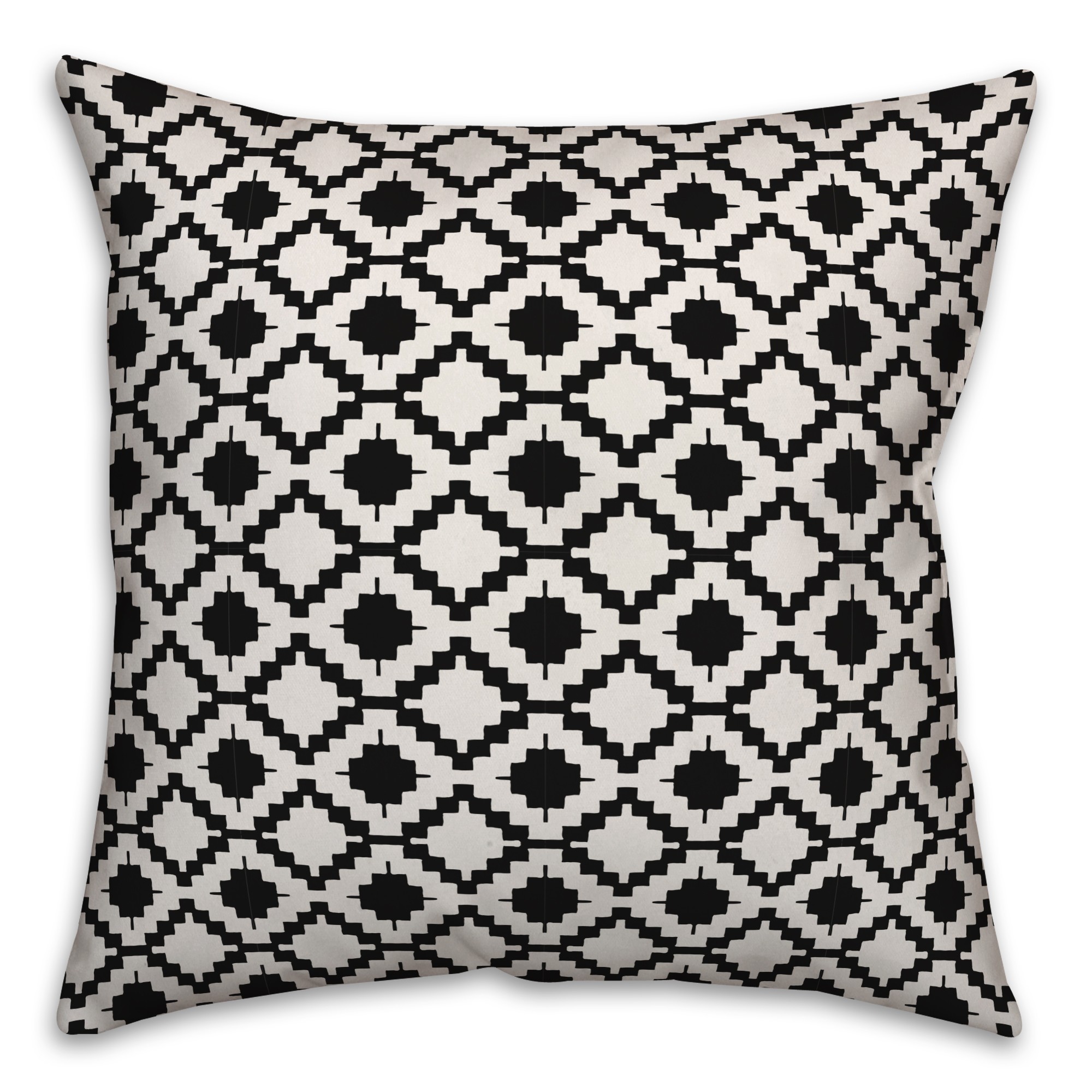 Boho Diamond in Black Pillow