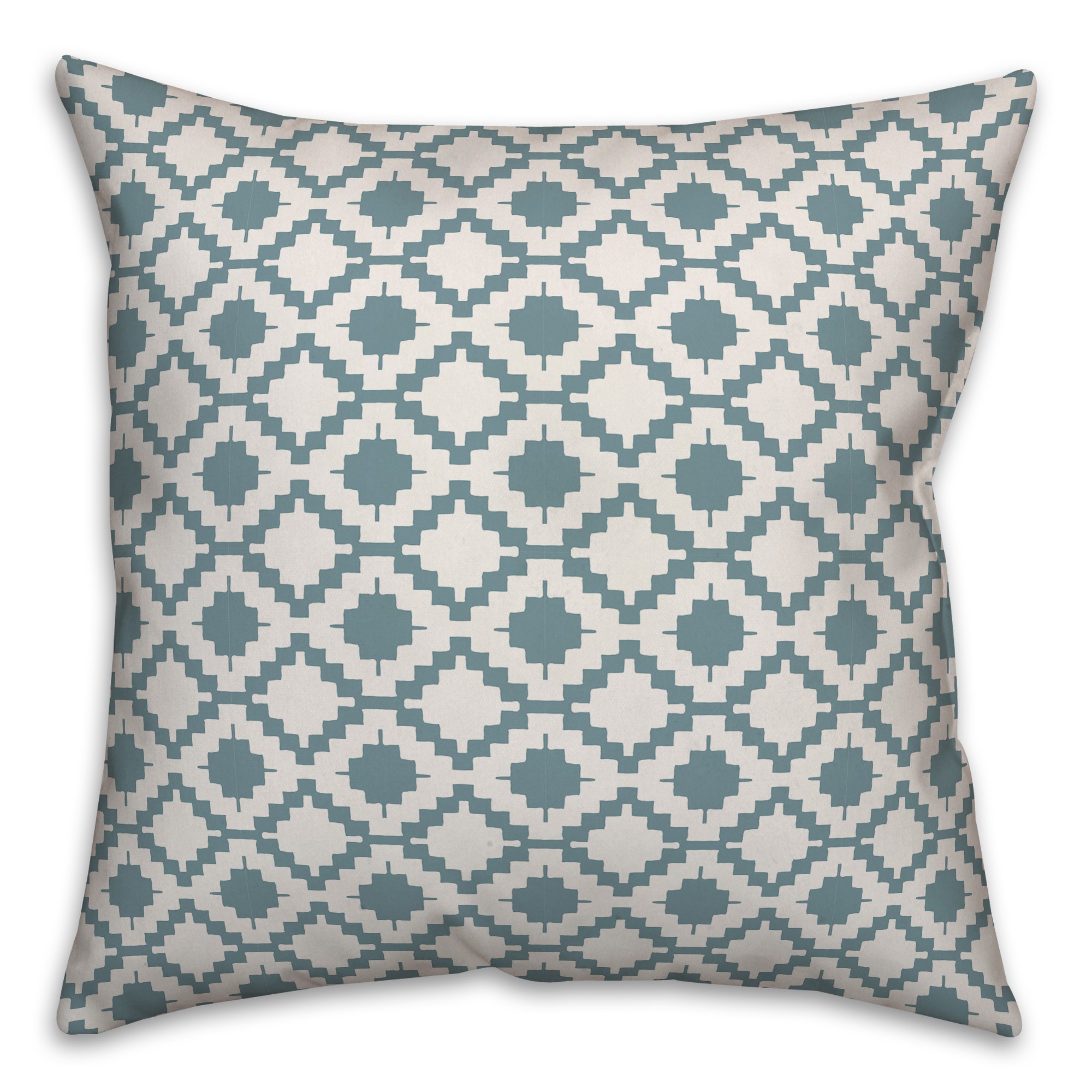 Boho Diamond in Blue Pillow