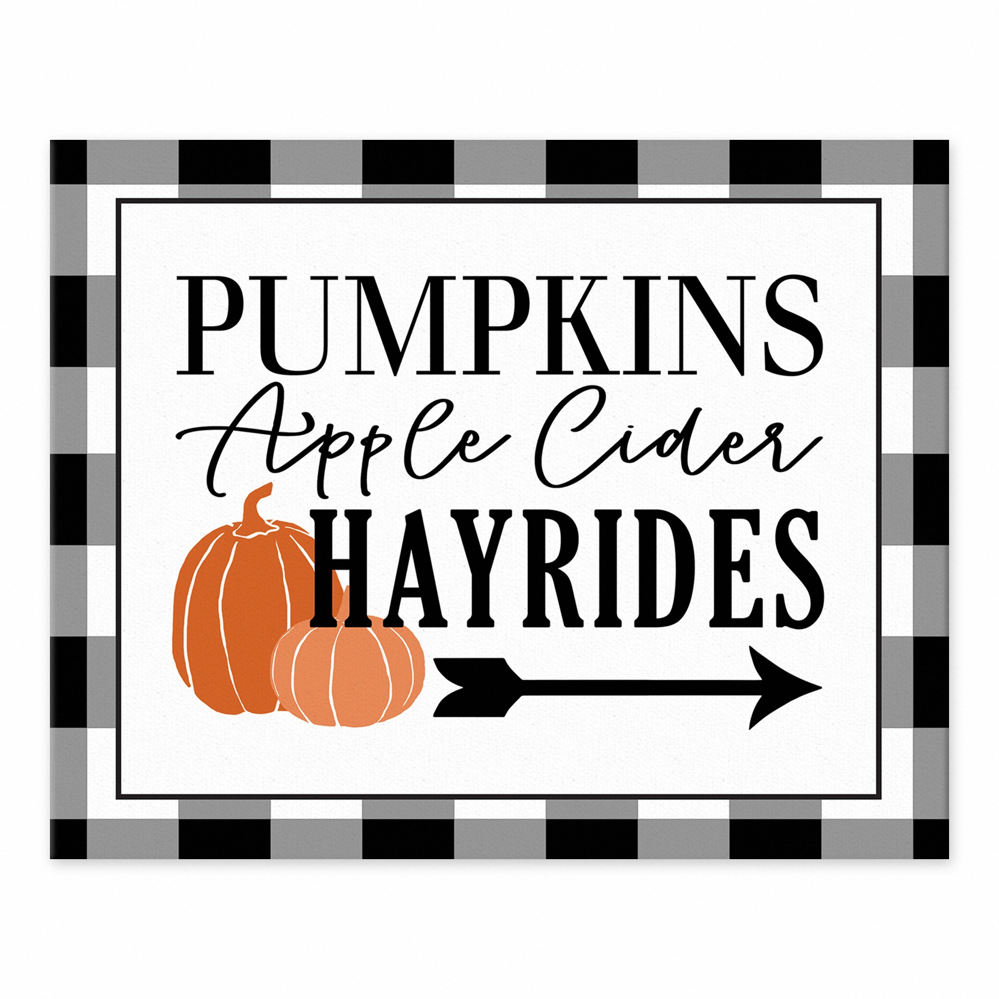 Pumpkins Apple Cider Hayrides 8x10 Tabletop Canvas