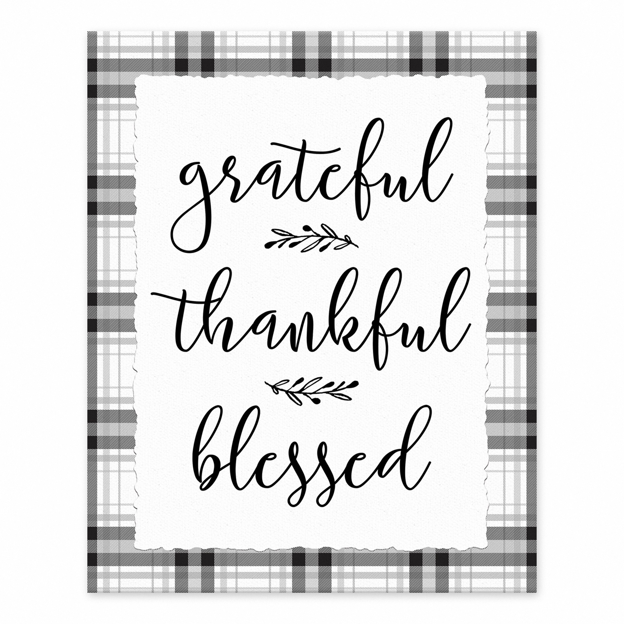 Grateful Thankful Blessed 8x10 Tabletop Canvas