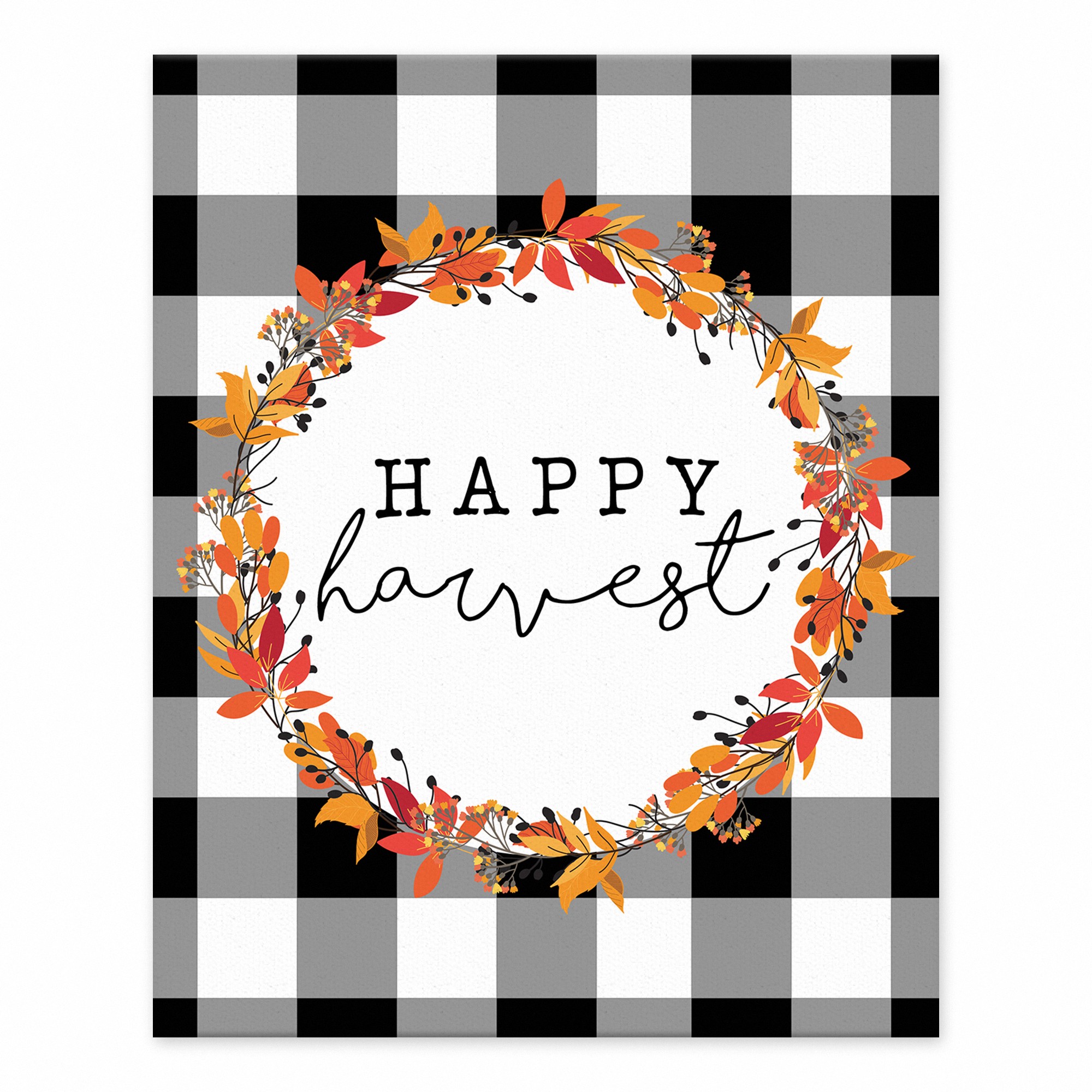 Happy Harvest Wreath 8x10 Tabletop Canvas