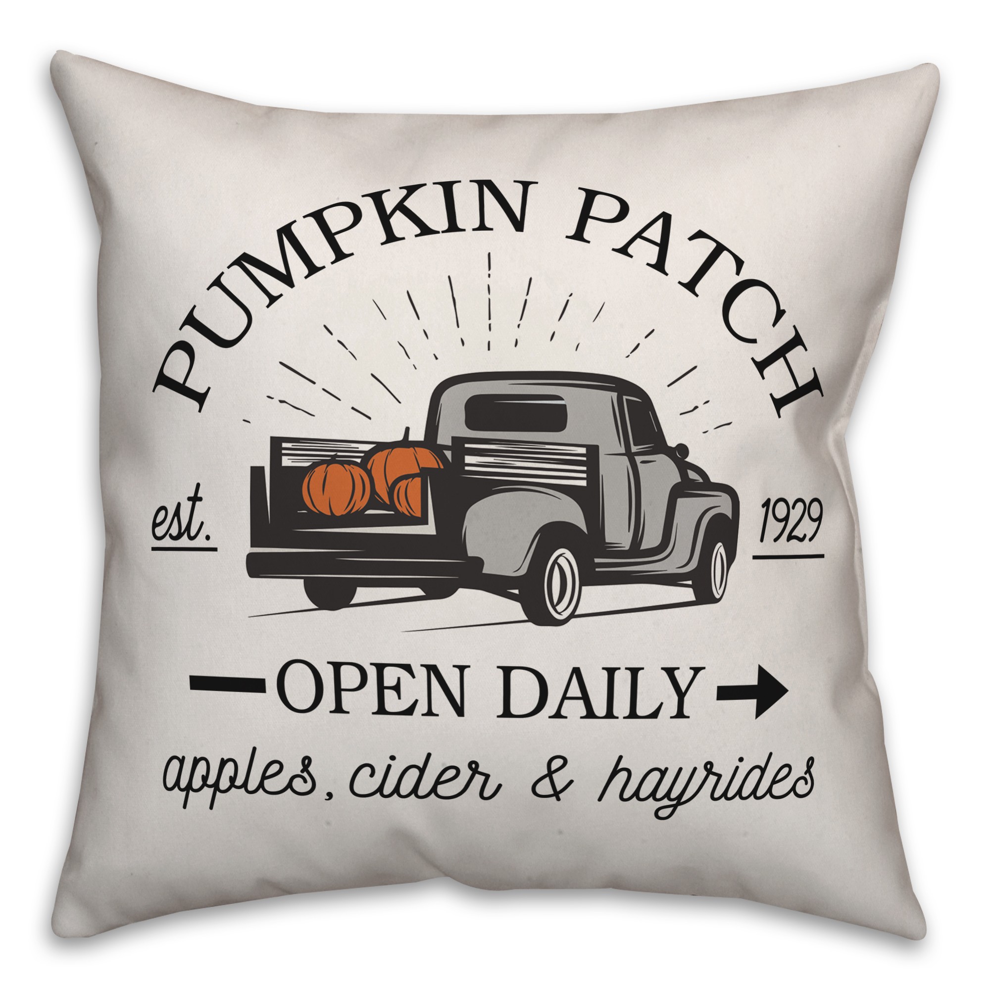 Pumpkin Patch Vintage Truck Pillow