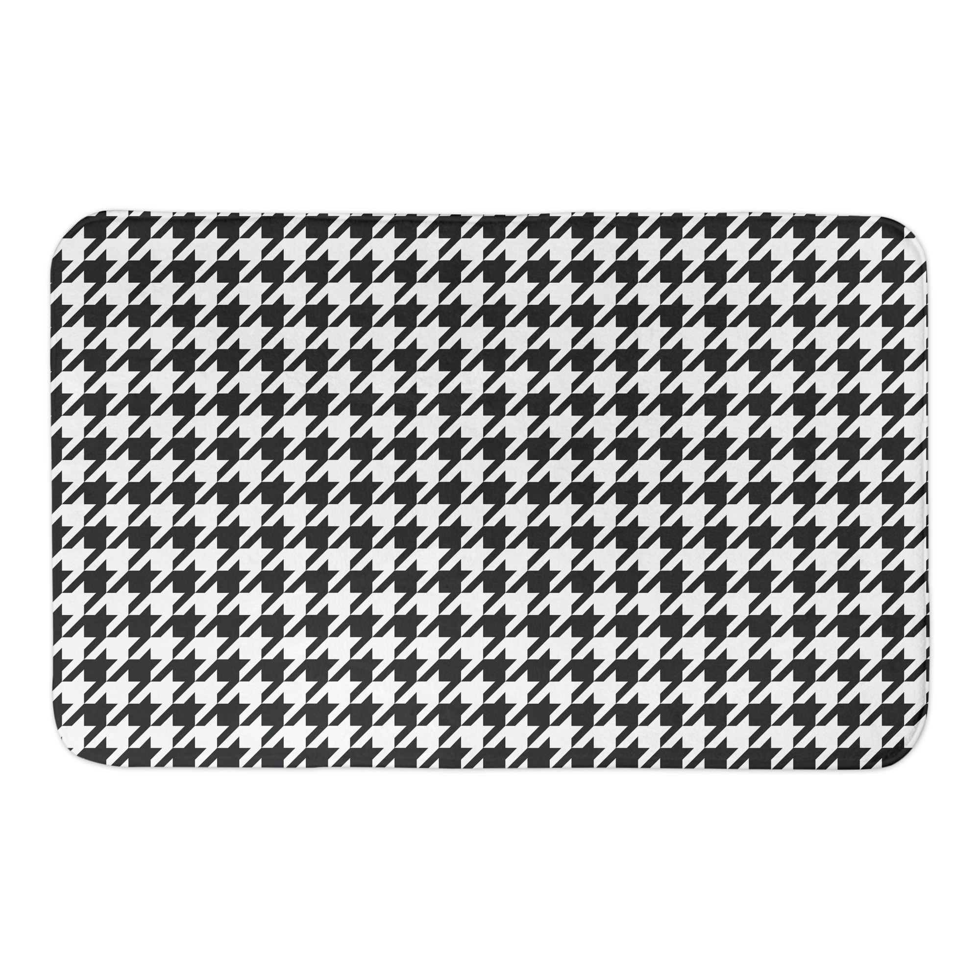 Black and White Houndstooth 34x21 Bath Mat