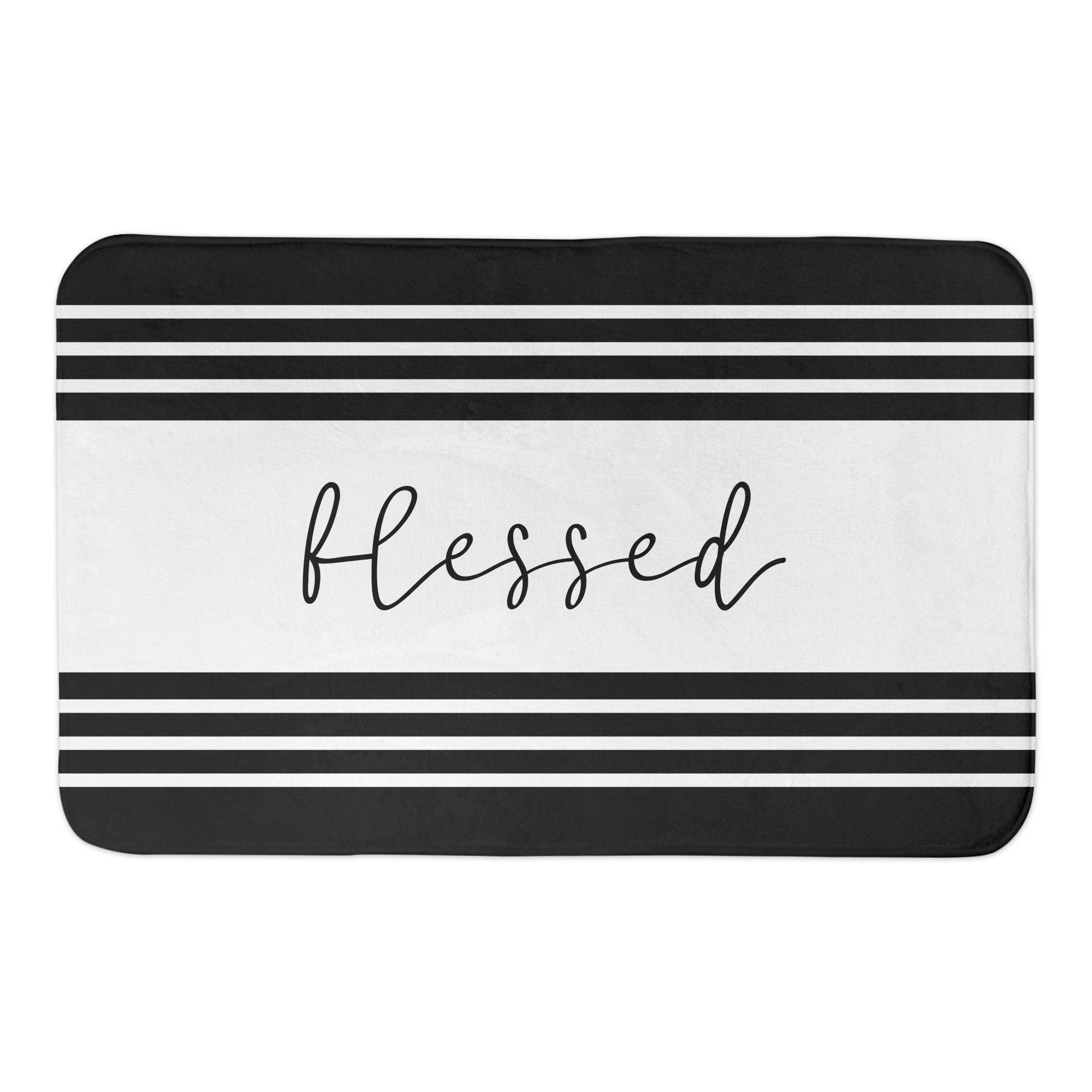 Blessed Stripe 34x21 Bath Mat
