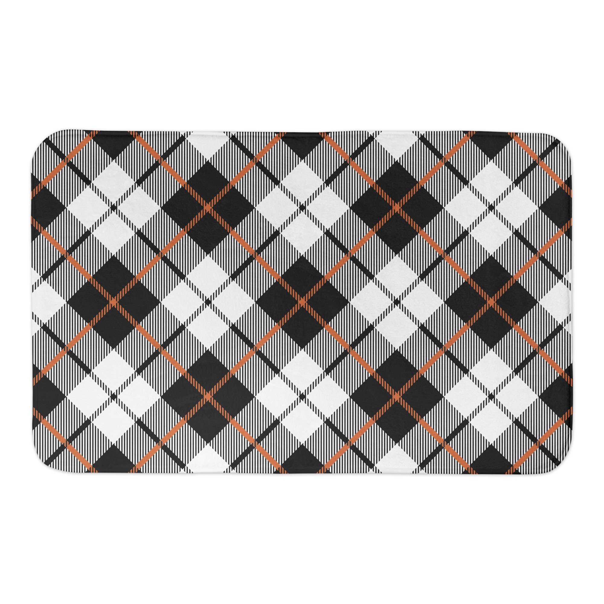 Fall Plaid Black 34x21 Bath Mat