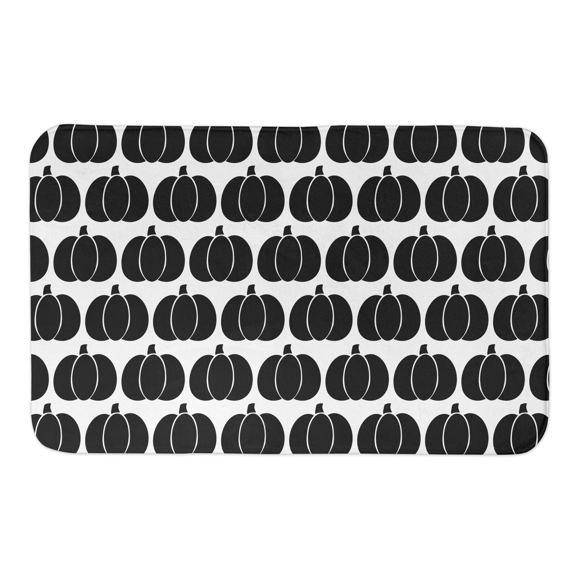 Black Pumpkin Pattern 34x21 Bath Mat