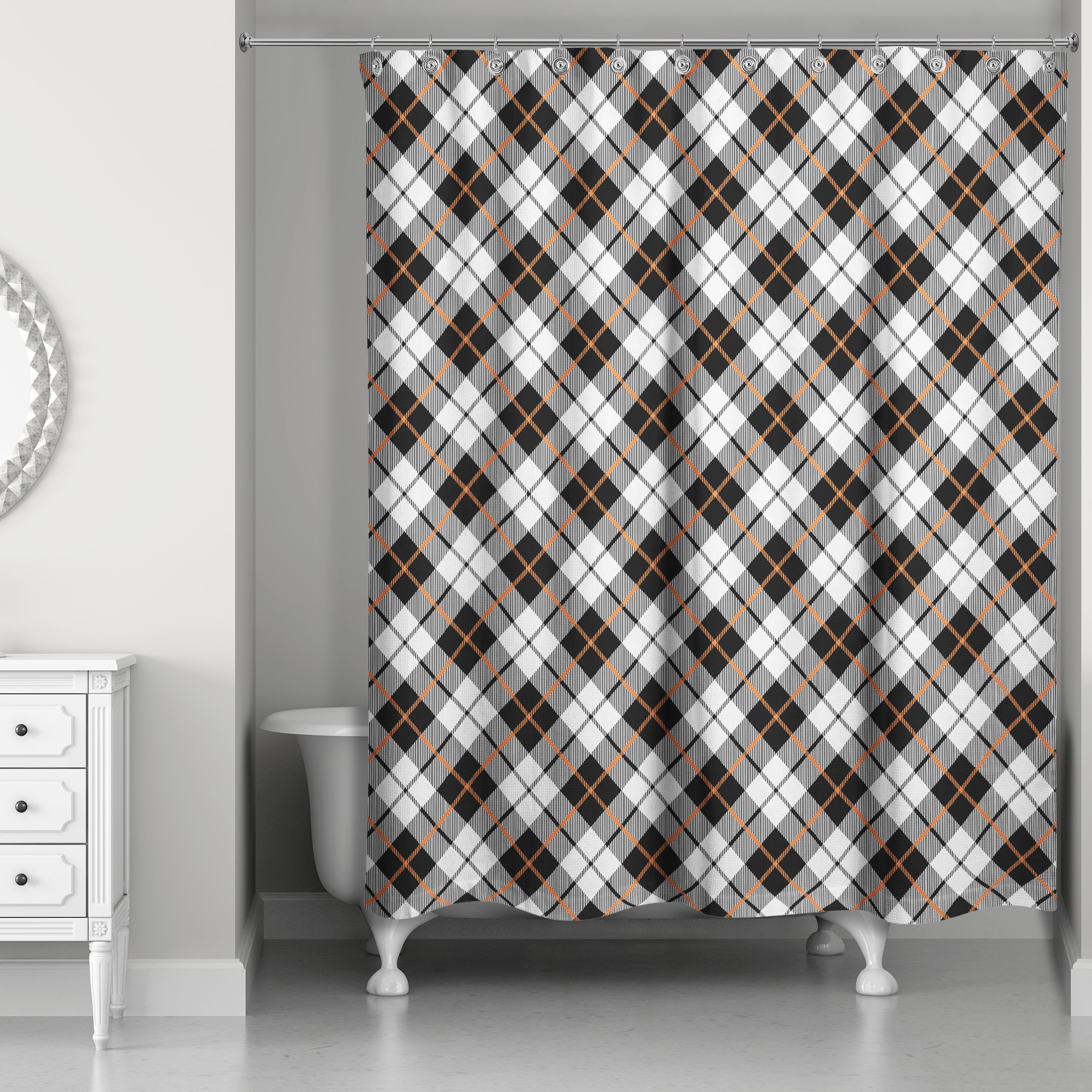 Fall Plaid 71x74 Shower Curtain