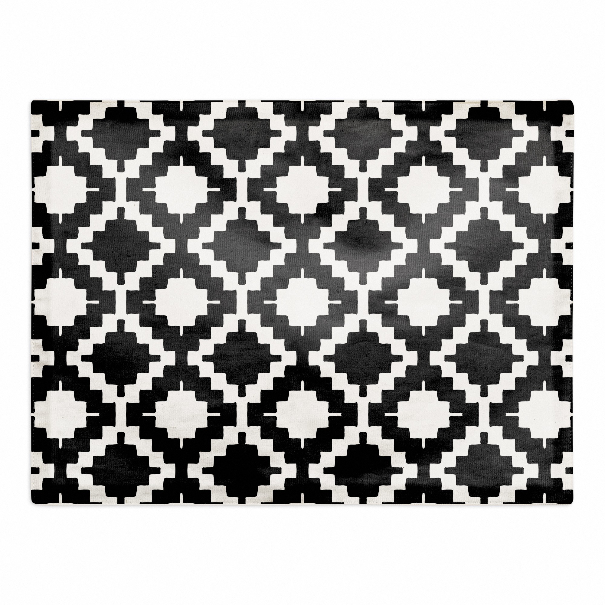 Black and White Aztec 18x14 Poly Twill Placemat