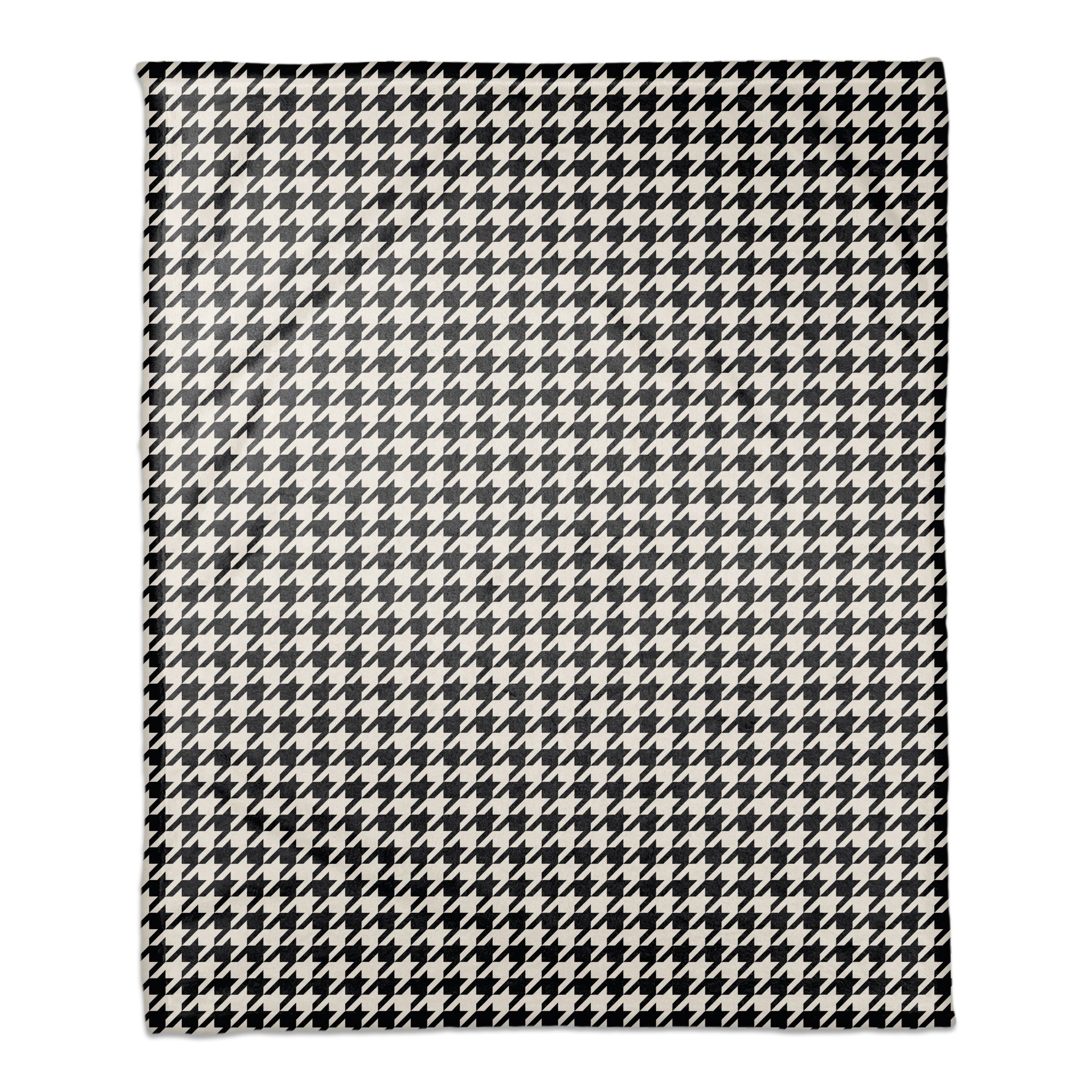 Black and White Houndstooth 50x60 Coral Fleece Blanket