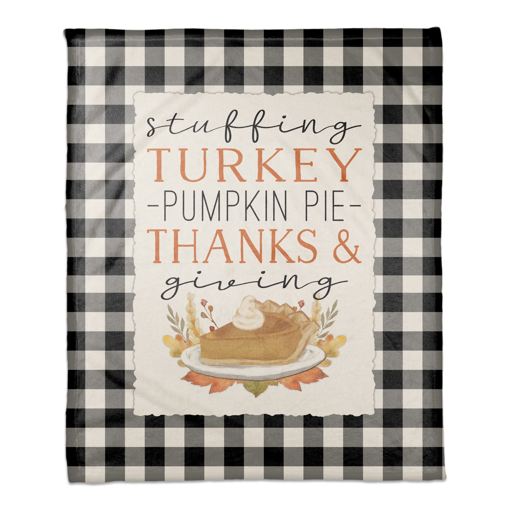 Stuffing Turkey Pumpkin Pie Thanks & Giving 50x60 Coral Fleece Blanket