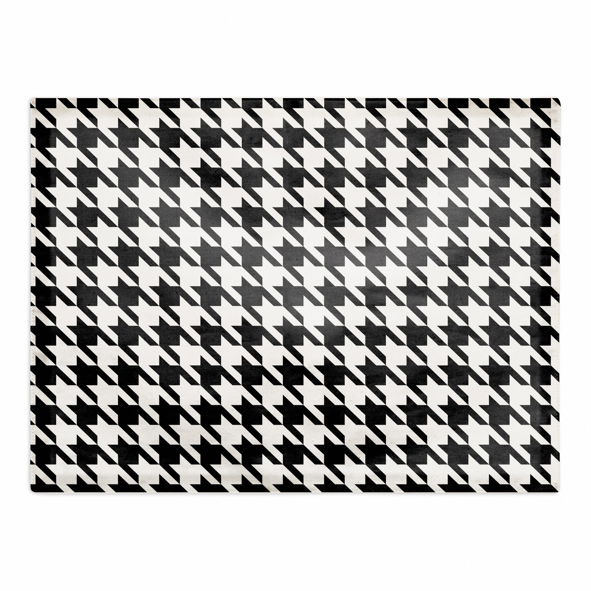 Black and White Houndstooth 18x14 Poly Twill Placemat