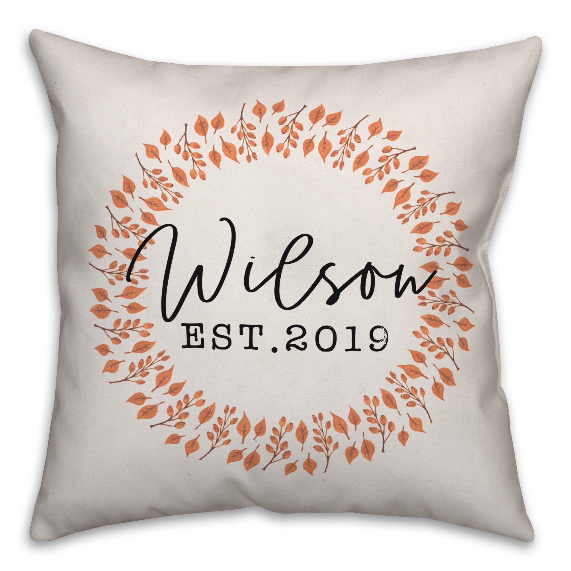Personalized Fall Wreath Pillow