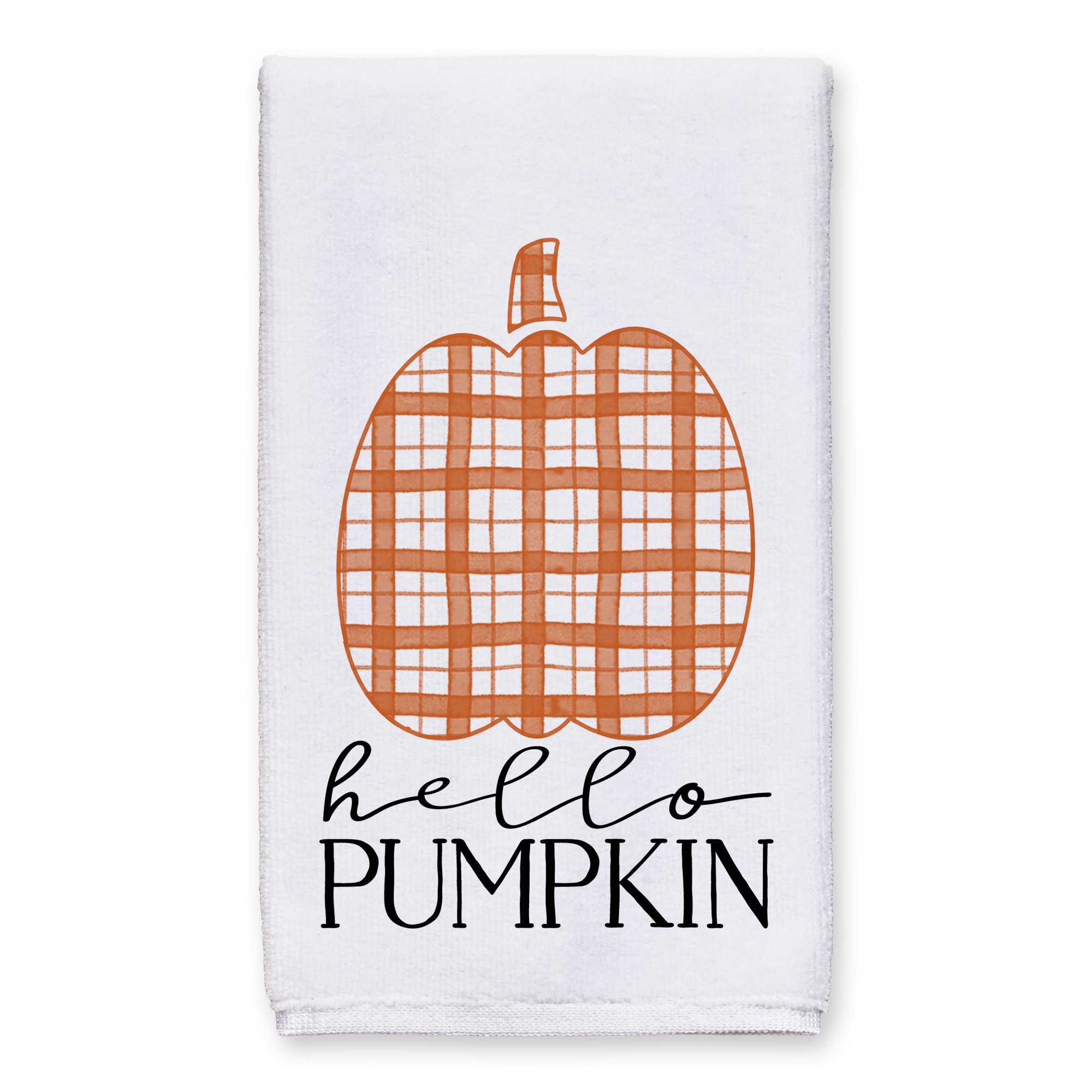 Hello Pumpkin Plaid 16x25 Towel