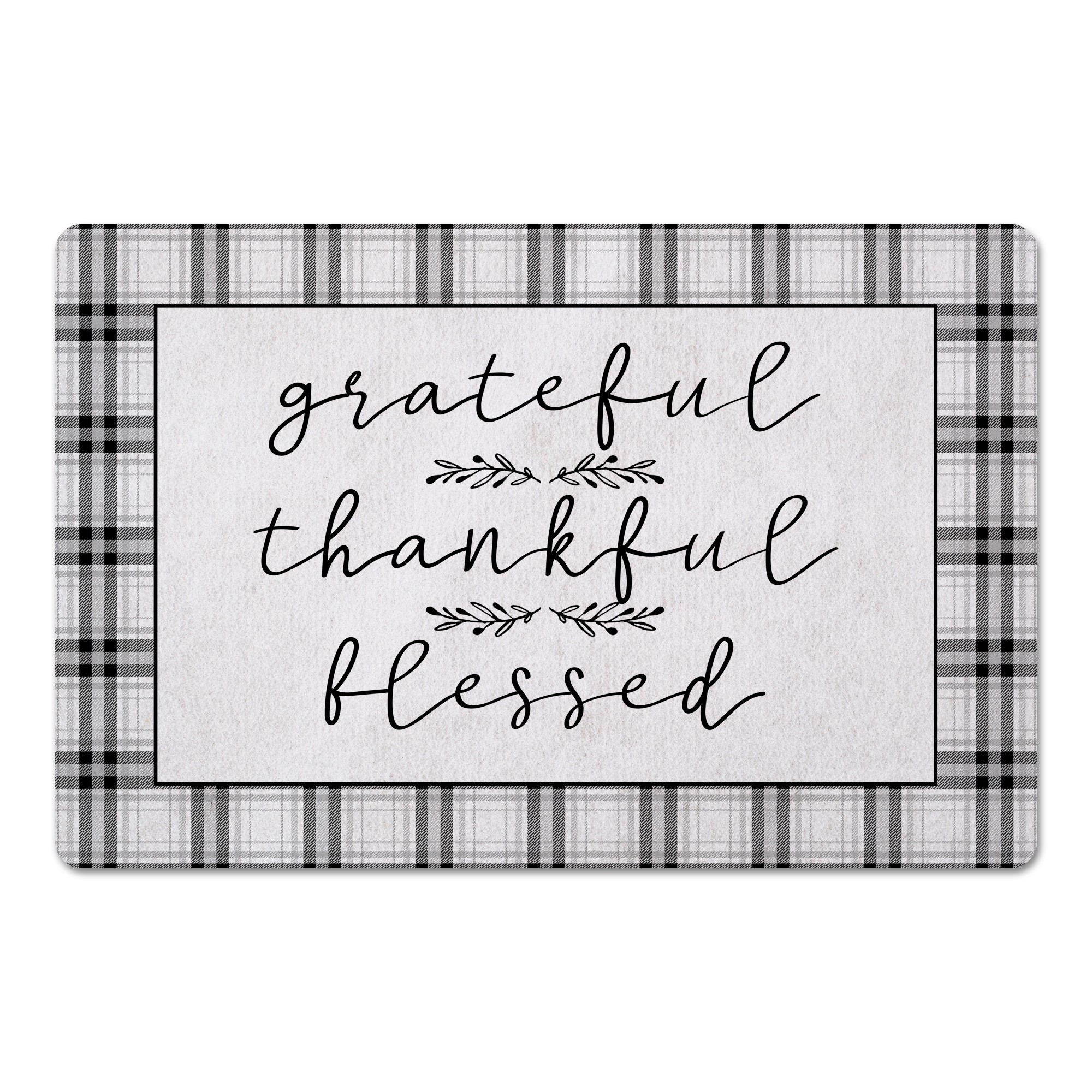 Grateful Thankful Blessed 27x18 Floor Mat