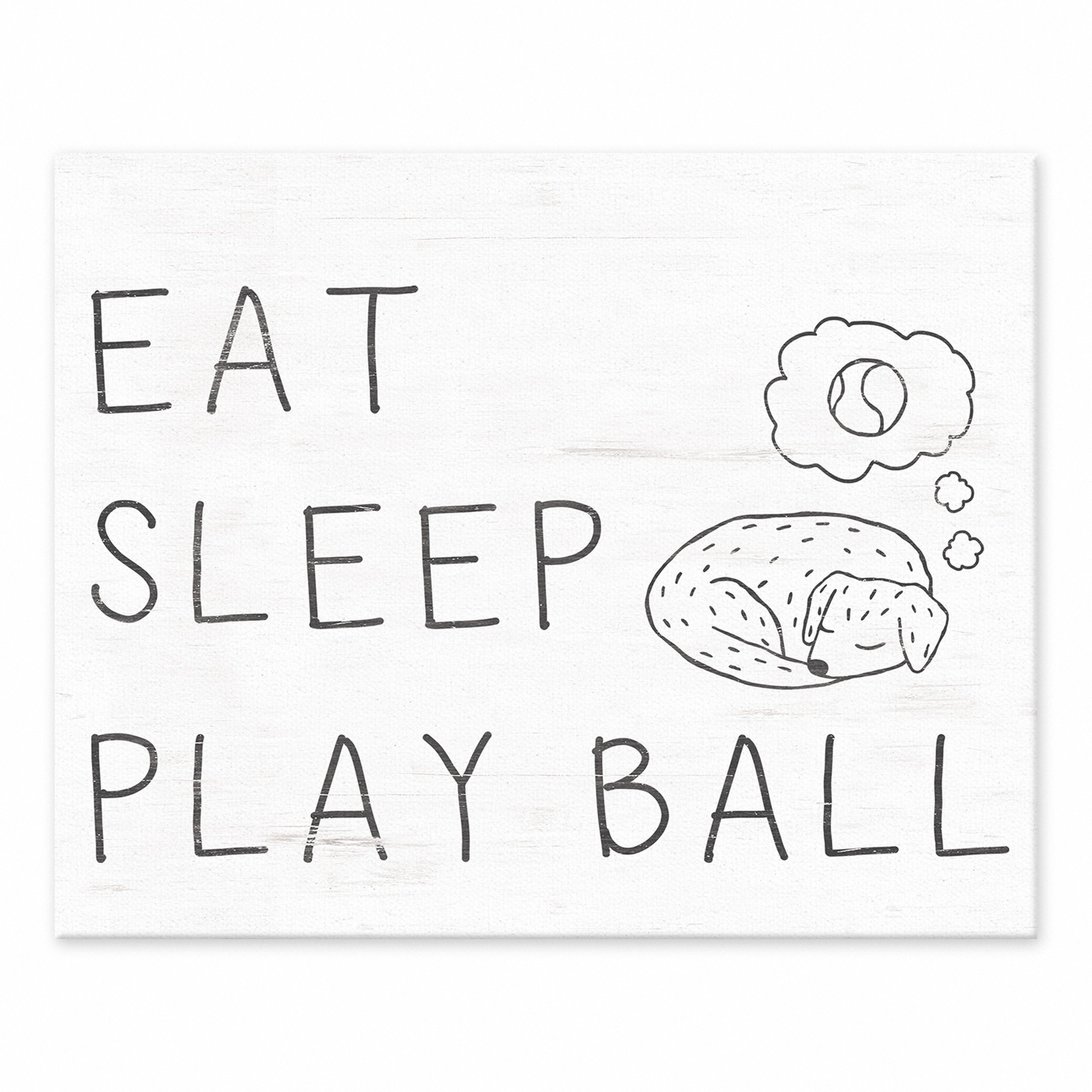 Eat Sleep Play Ball 8x10 Tabletop Canvas