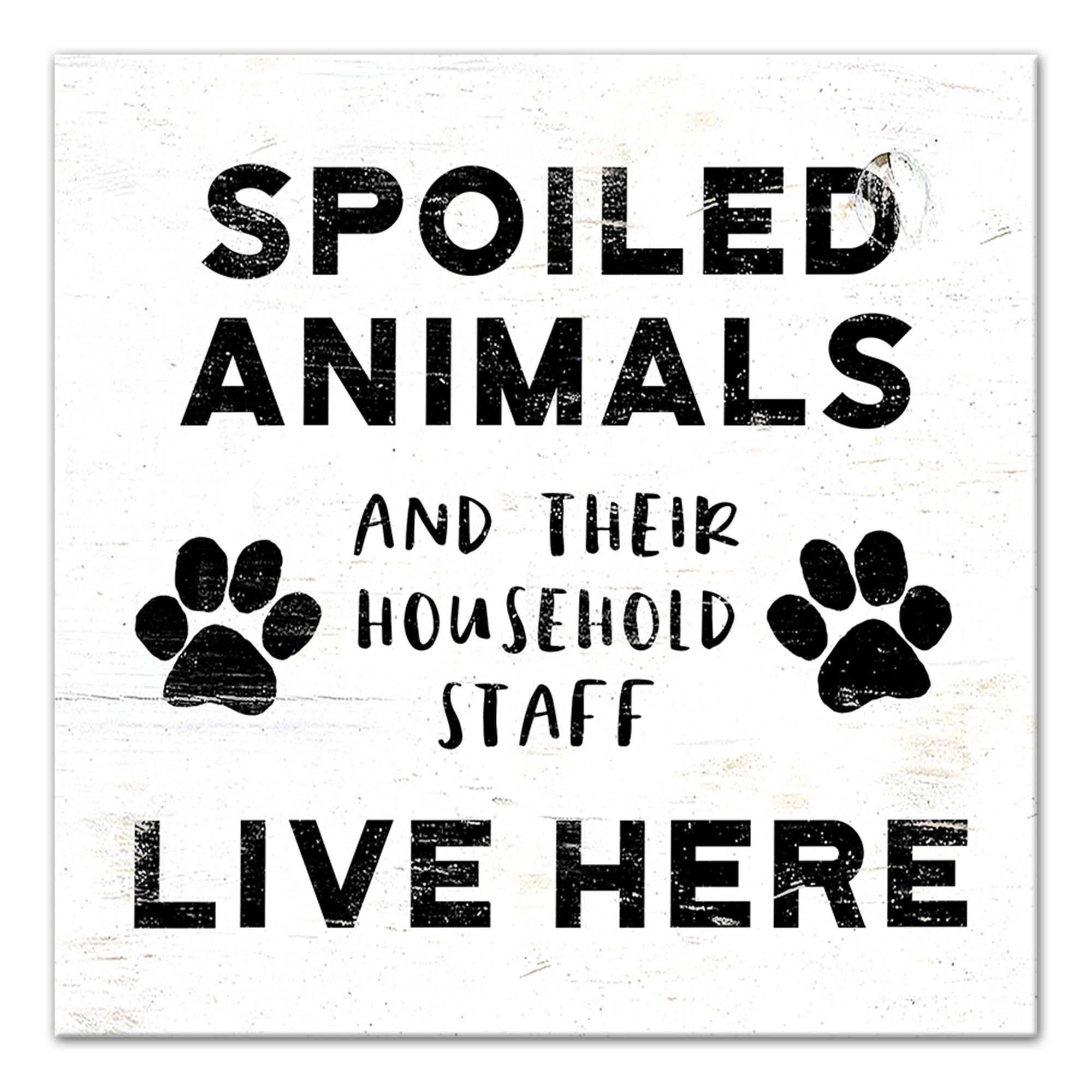Spoiled Animals Live Here 12x12 Canvas Wall Art