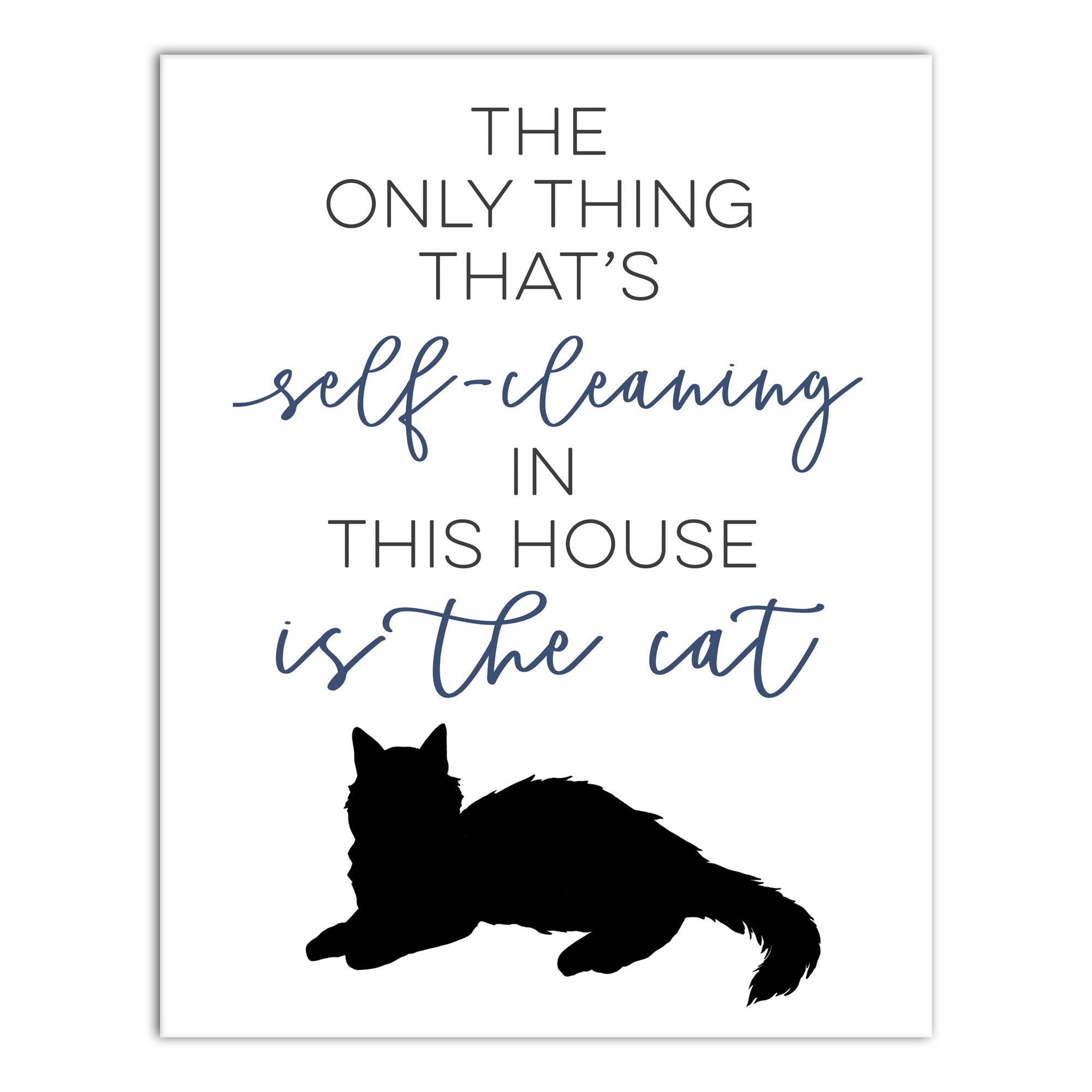 Self-cleaning Cat 11x14 Canvas Wall Art