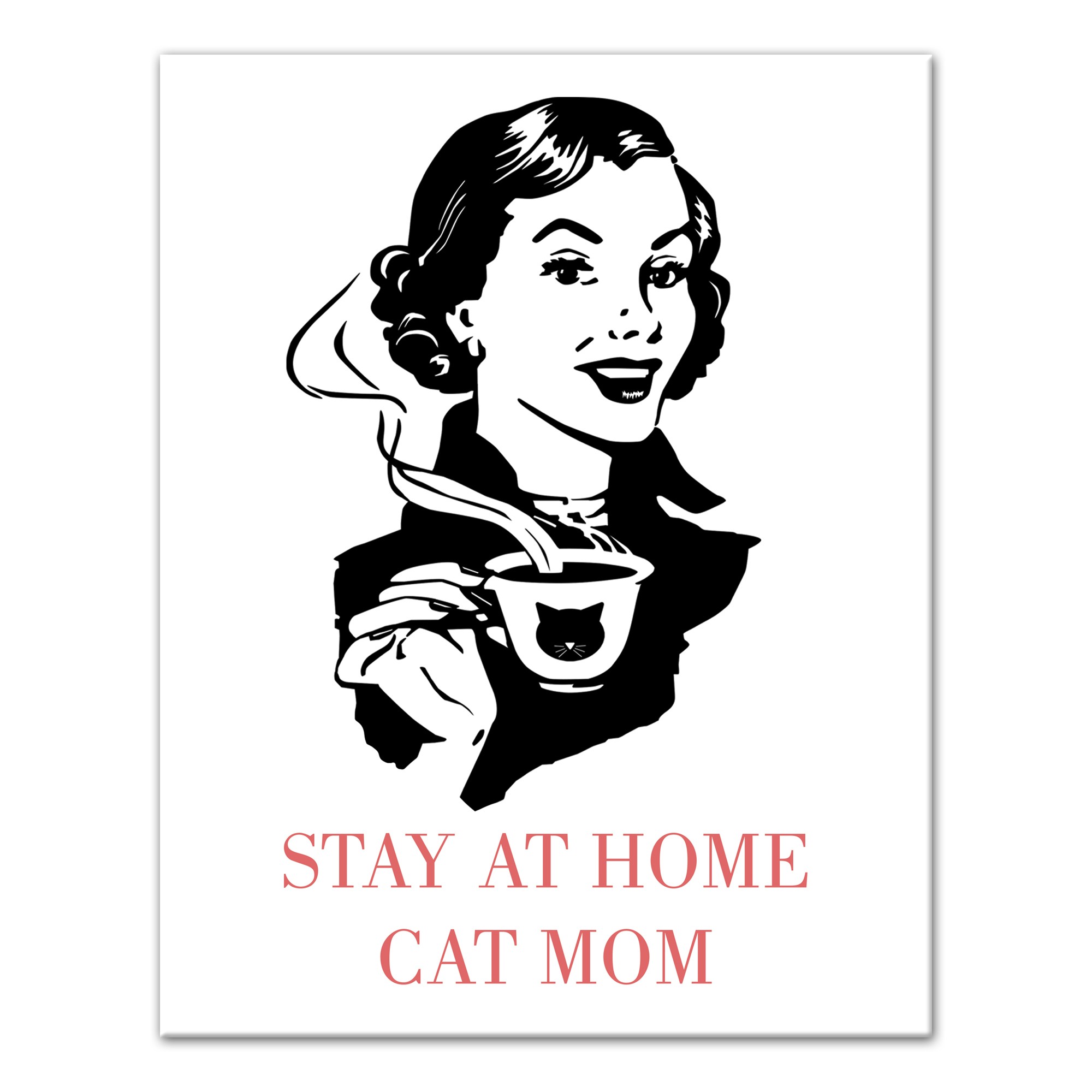 Stay At Home Cat Mom 11x14 Canvas Wall Art