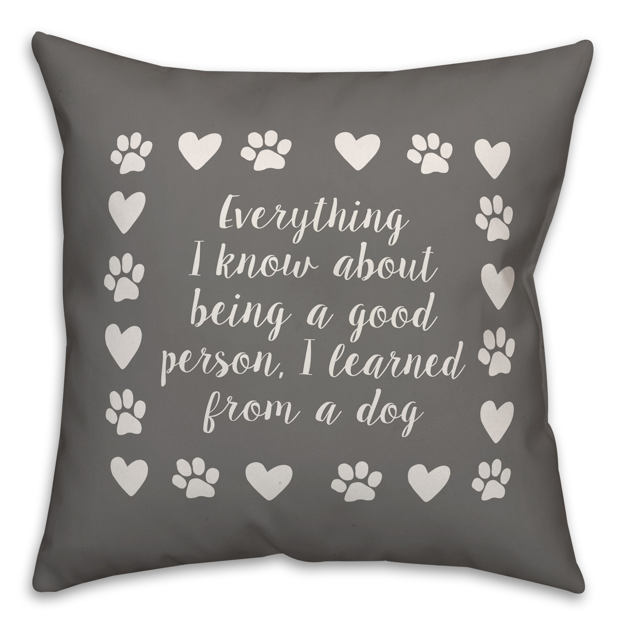 I Learned From a Dog 18x18 Spun Poly Pillow