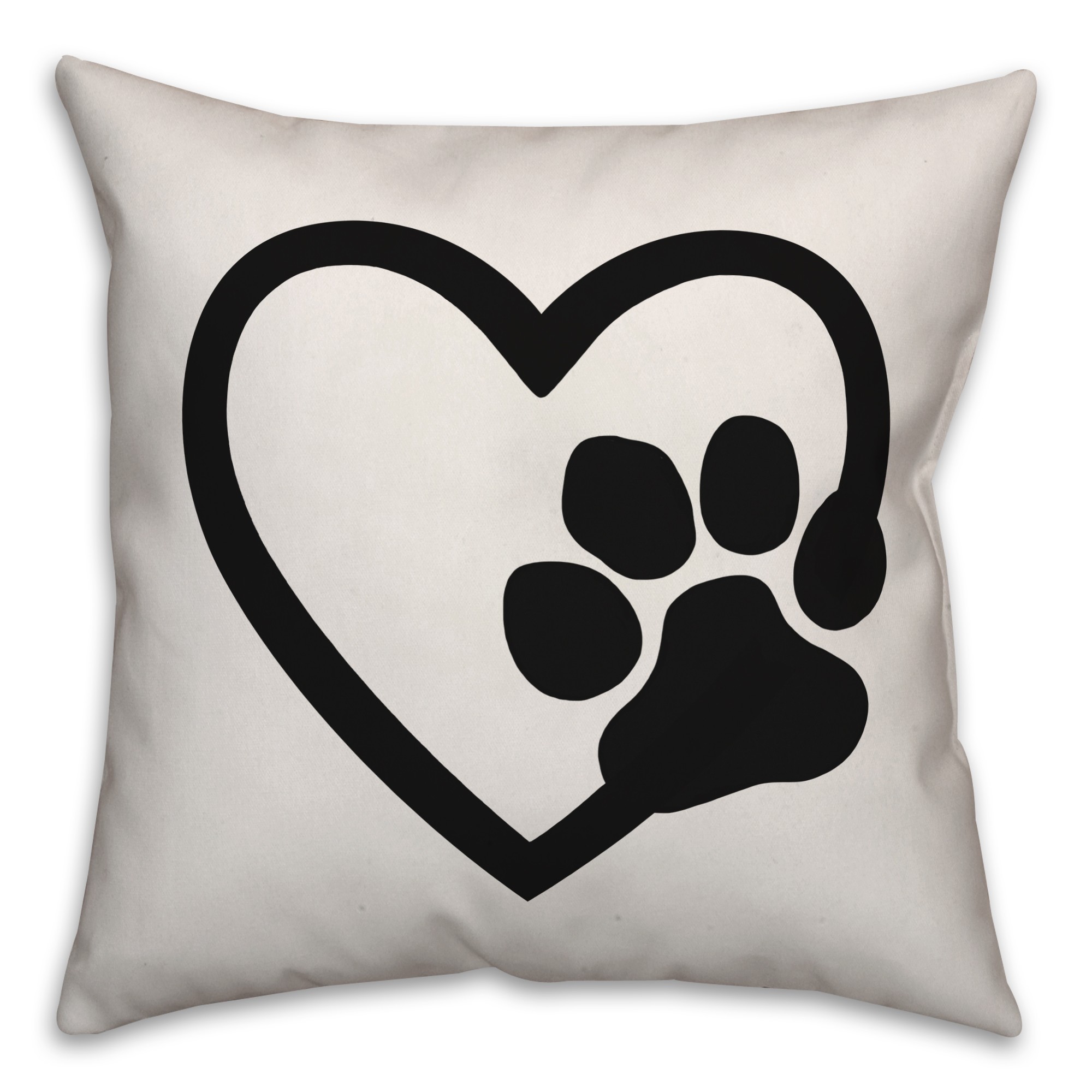 Paw Heart 18x18 Spun Poly Pillow