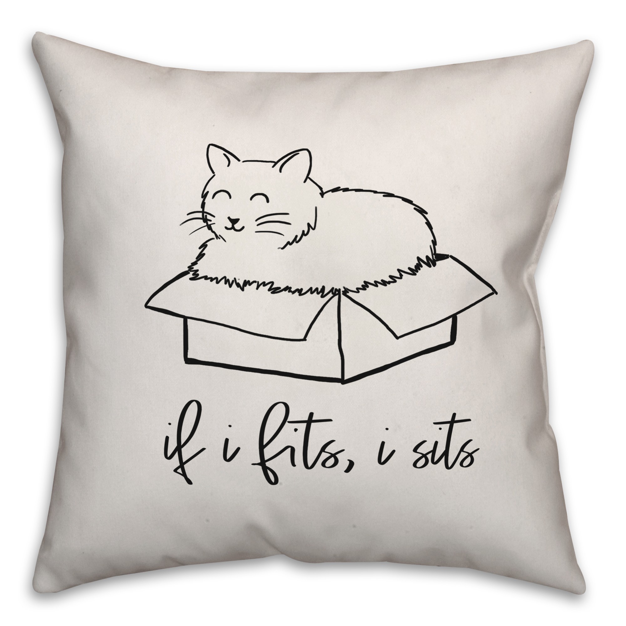If I fits, I sits 18x18 Spun Poly Pillow