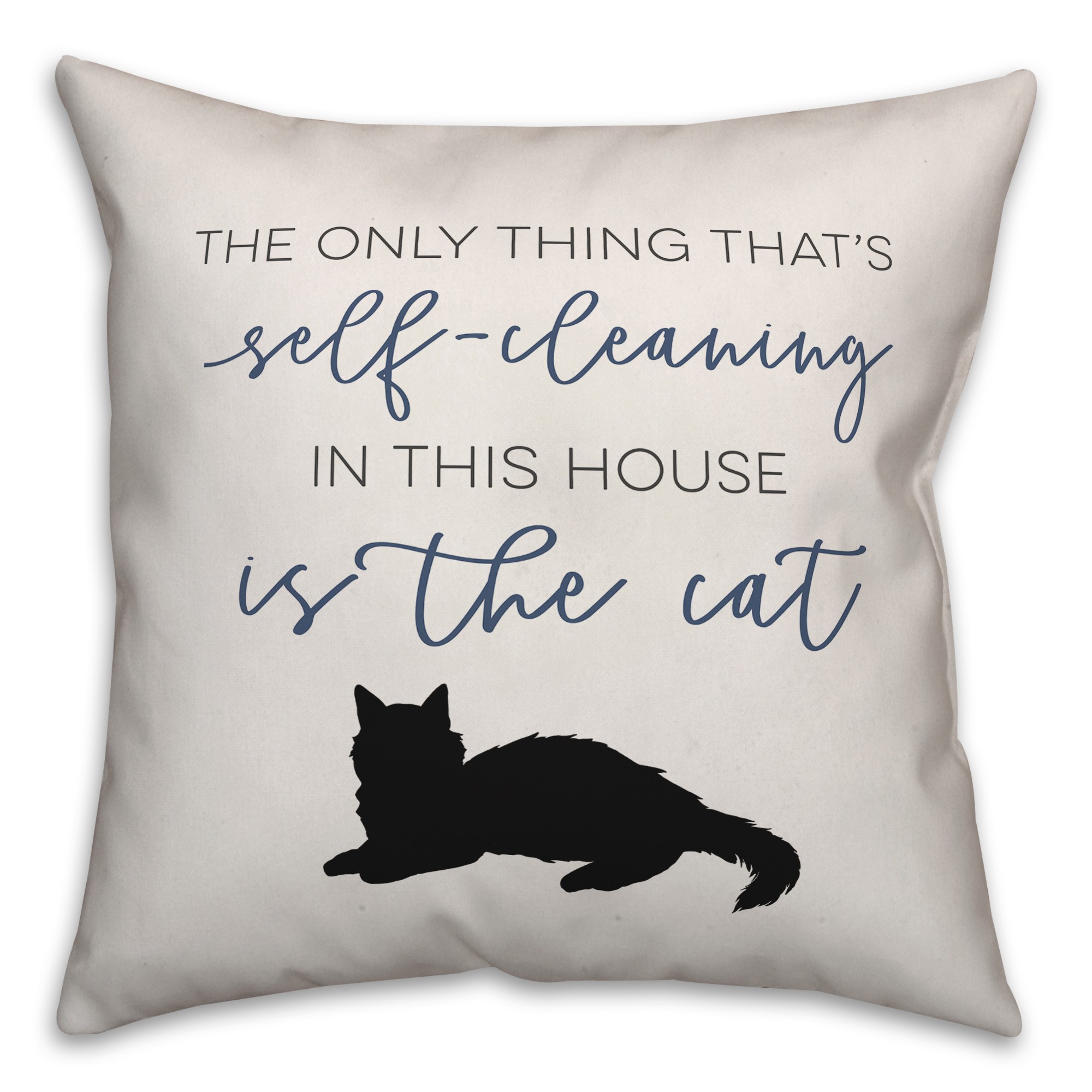 Self-cleaning Cat 18x18 Spun Poly Pillow