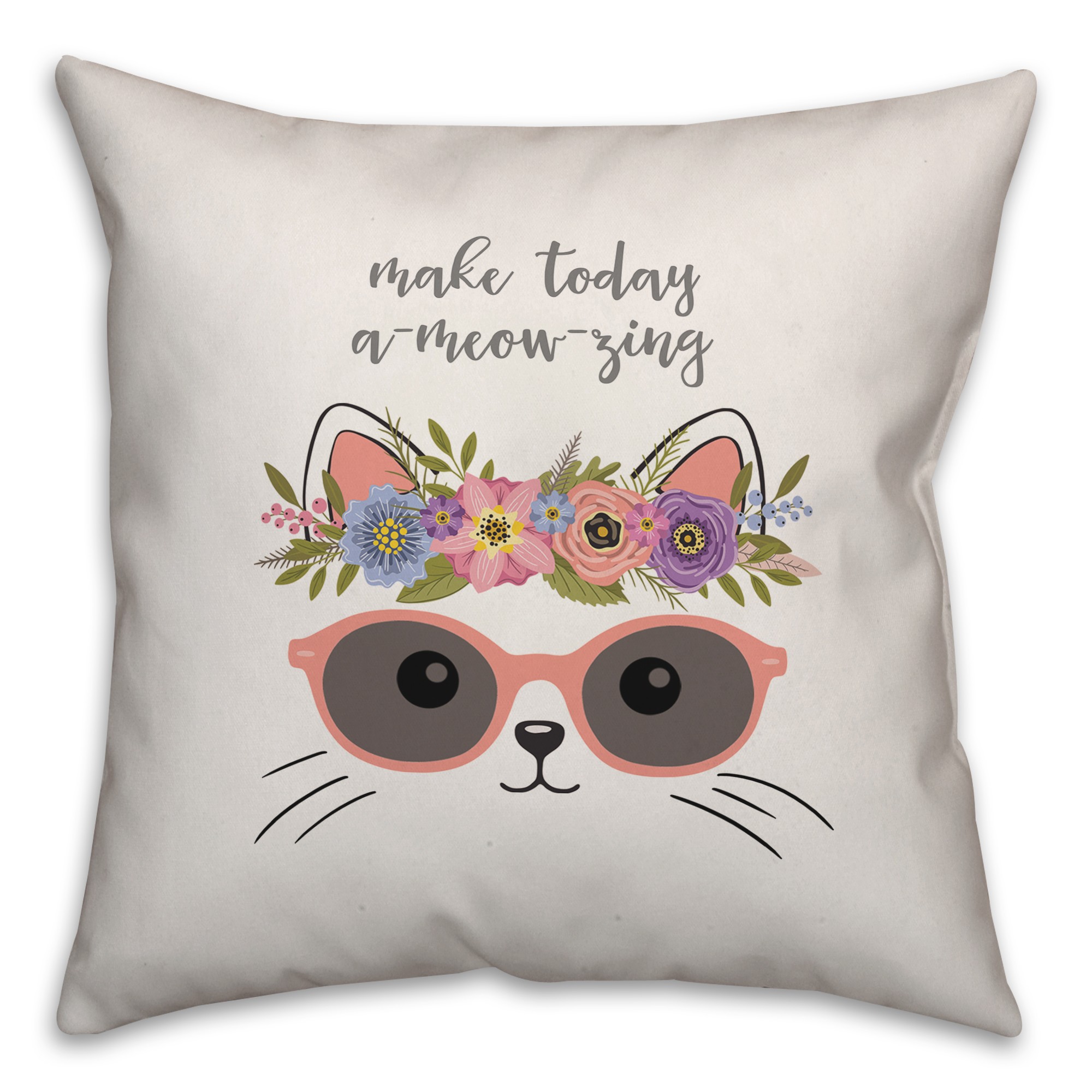 Make Today a "meow"zing 18x18 Spun Poly Pillow
