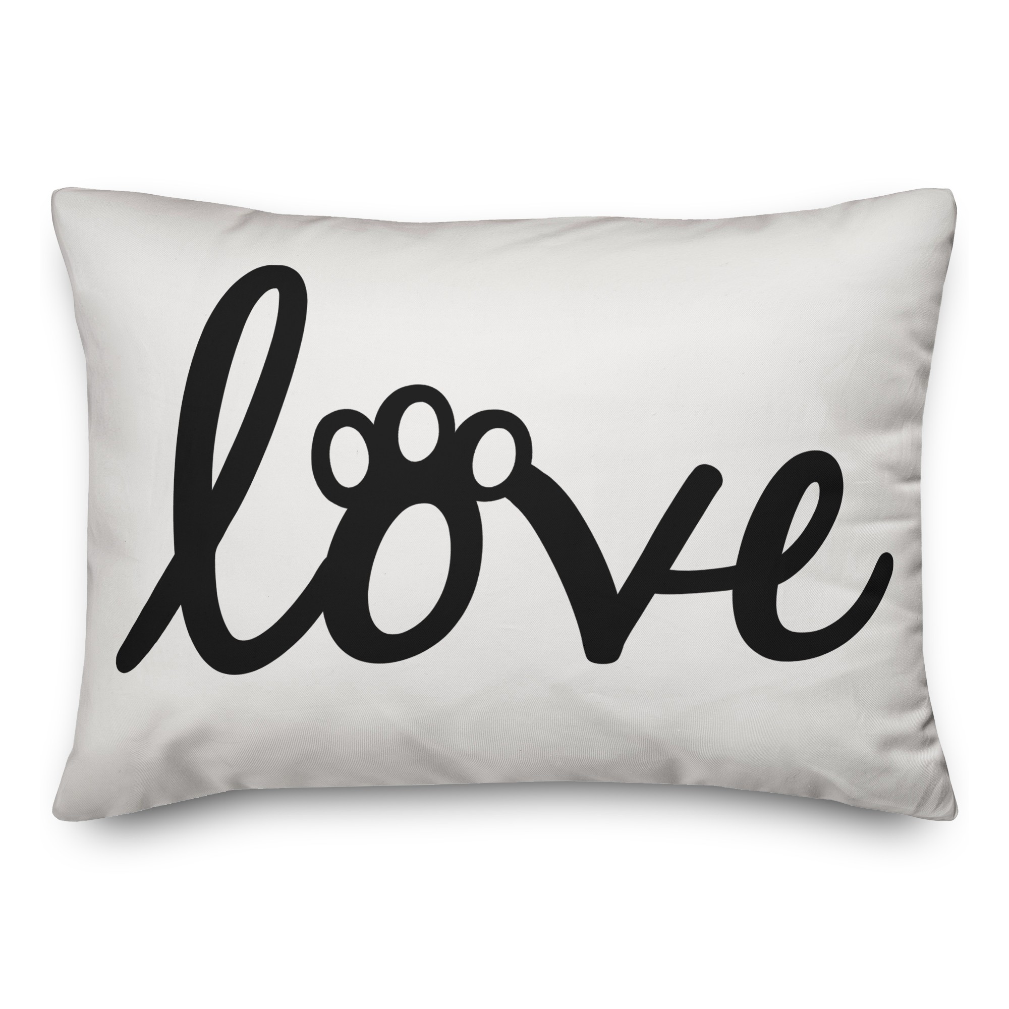 Love Paw Print 14x20 Spun Poly Pillow