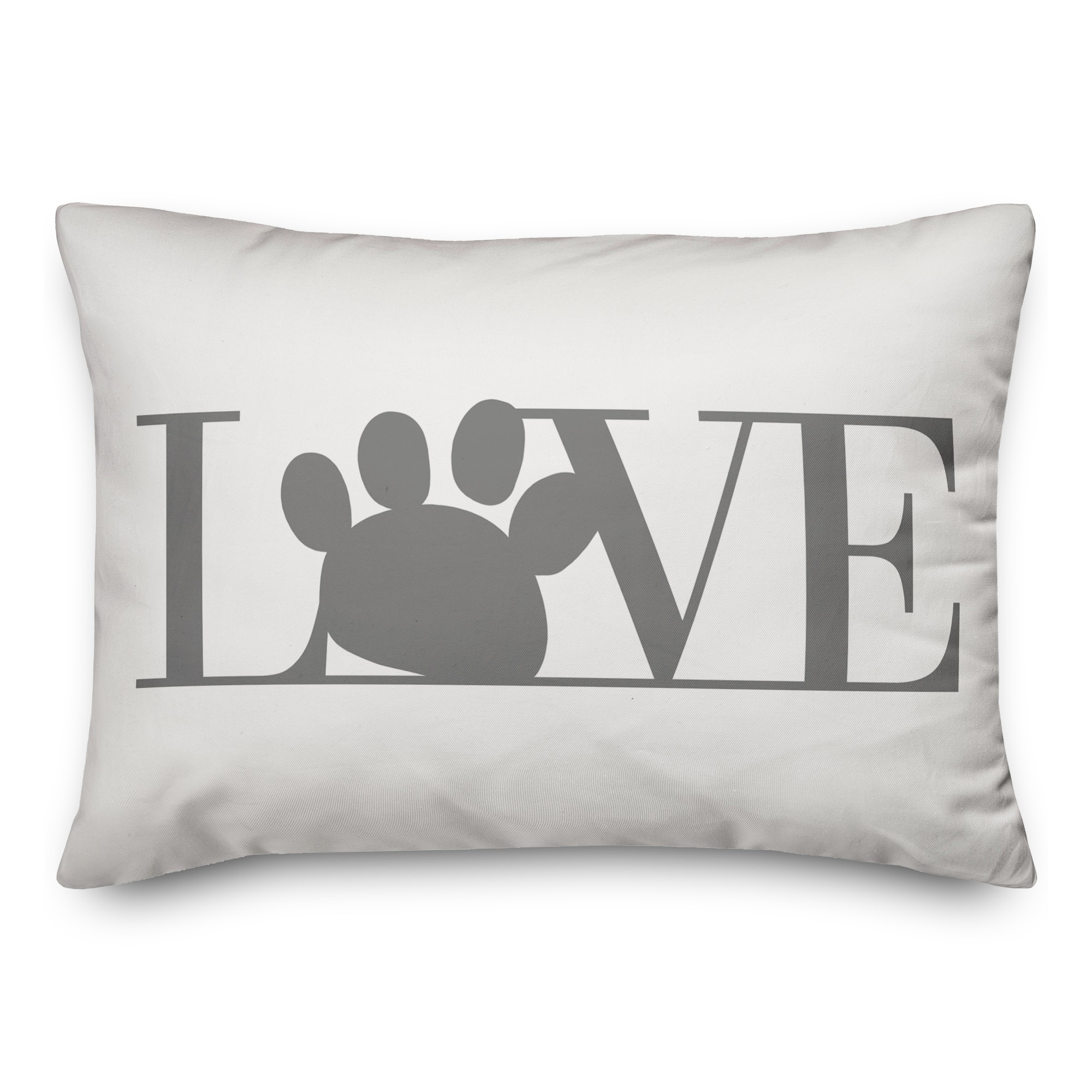 Love Paw Print 14x20 Spun Poly Pillow