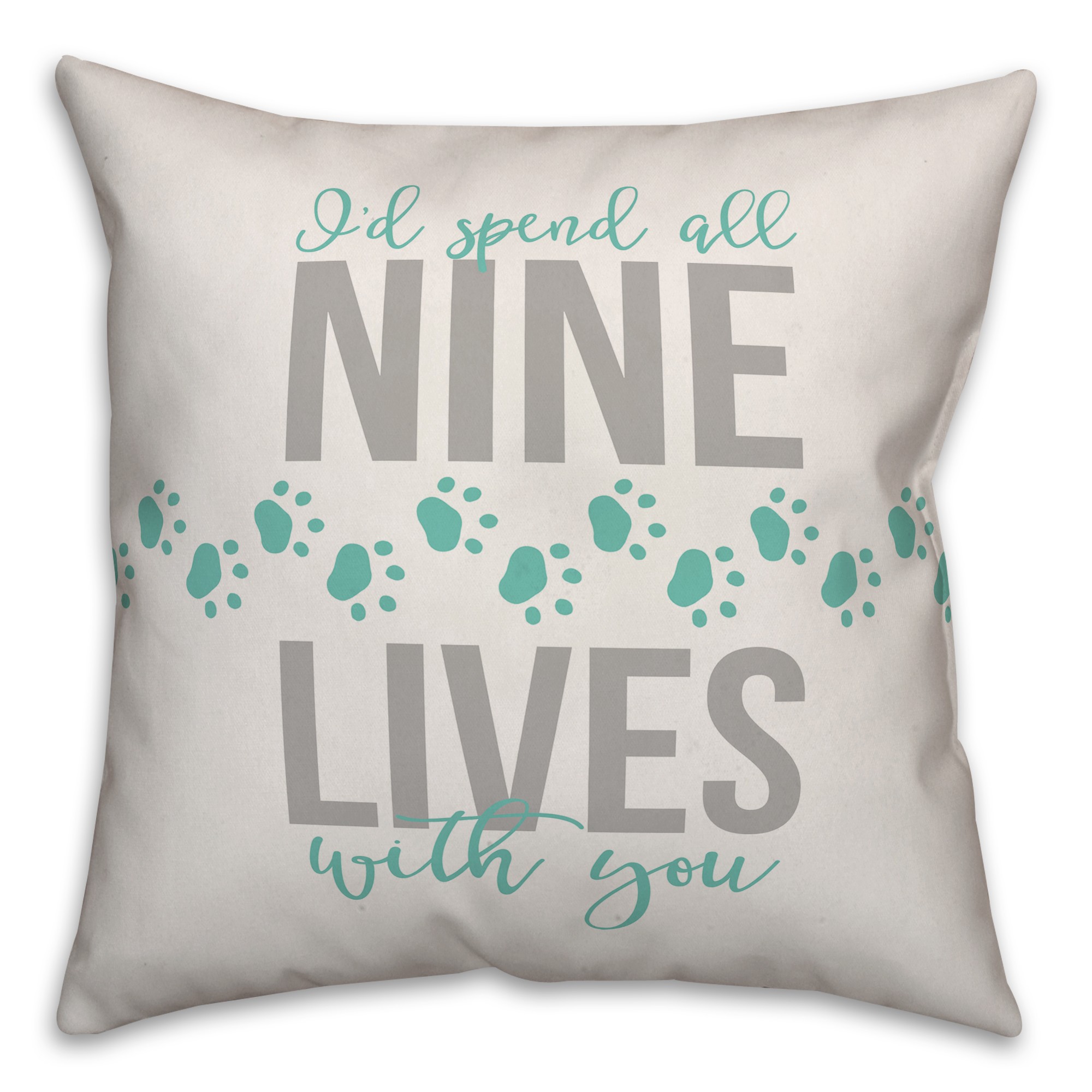 Nine Lives 18x18 Spun Poly Pillow