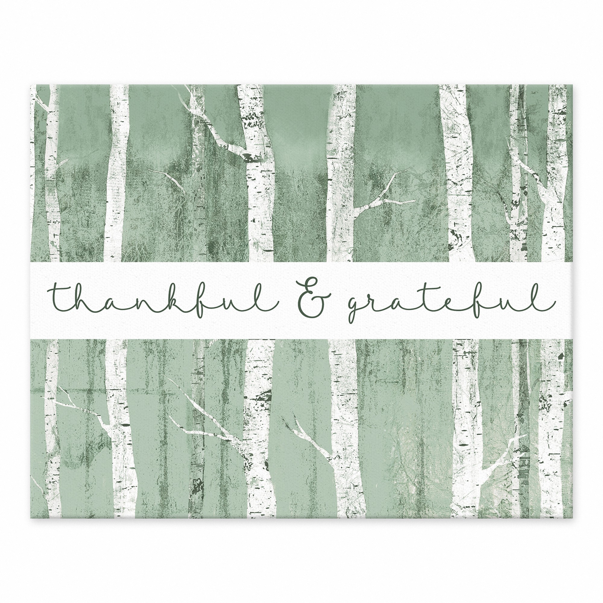 Thankful & Grateful Birch Trees 8x10 Tabletop Canvas