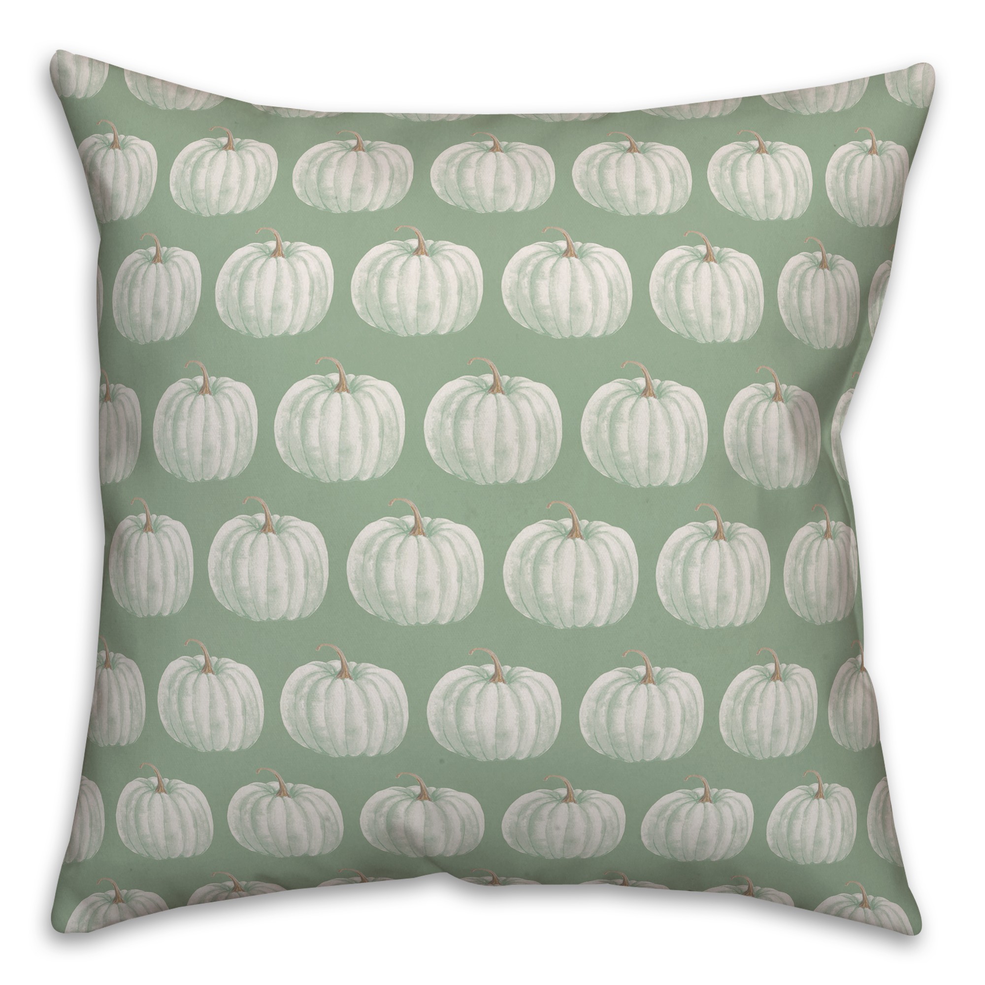 Sage Pumpkin Pattern 18x18 Spun Poly Pillow