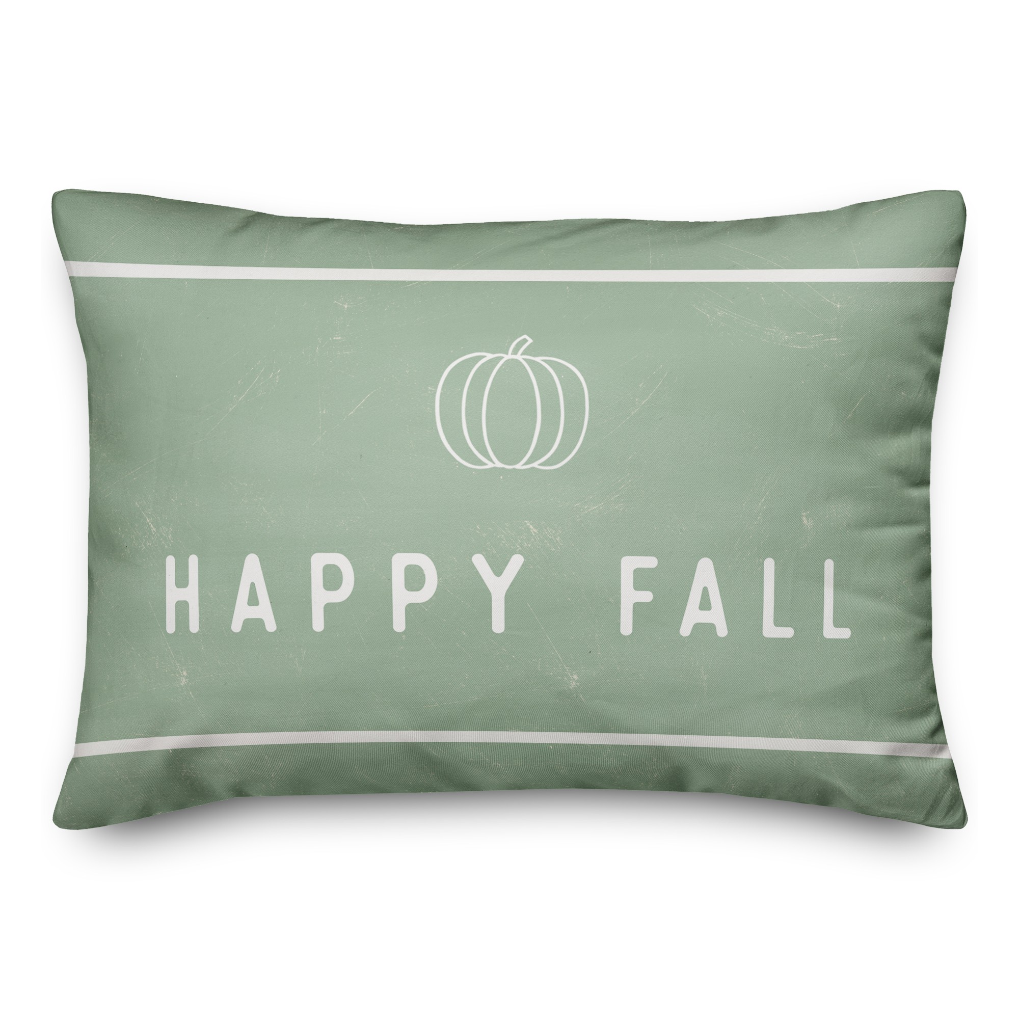 Happy Fall Line Drawing Pumpkin 14x20 Spun Poly Pillow
