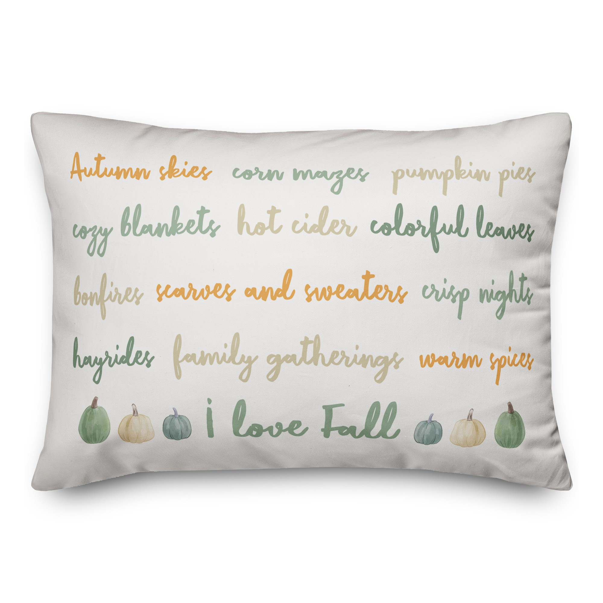 I love fall 14x20 Spun Poly Pillow