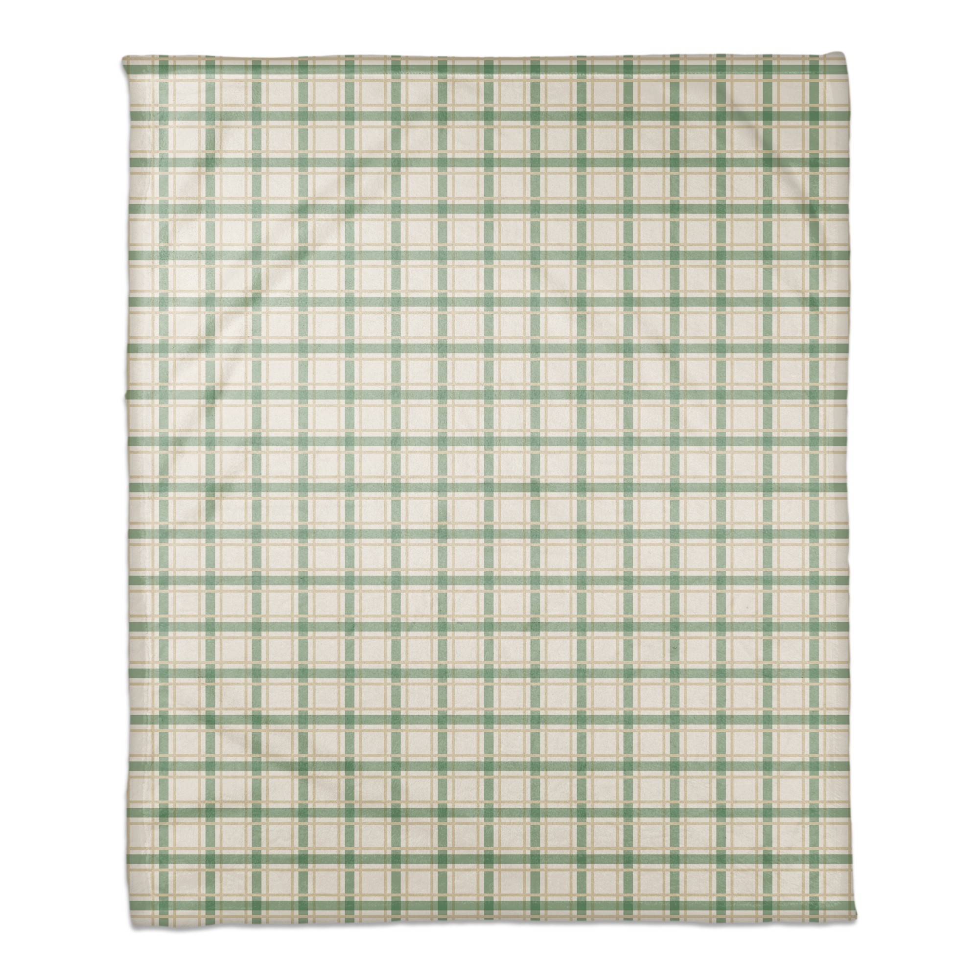 Fall Sage Plaid 50x60 Coral Fleece Blanket