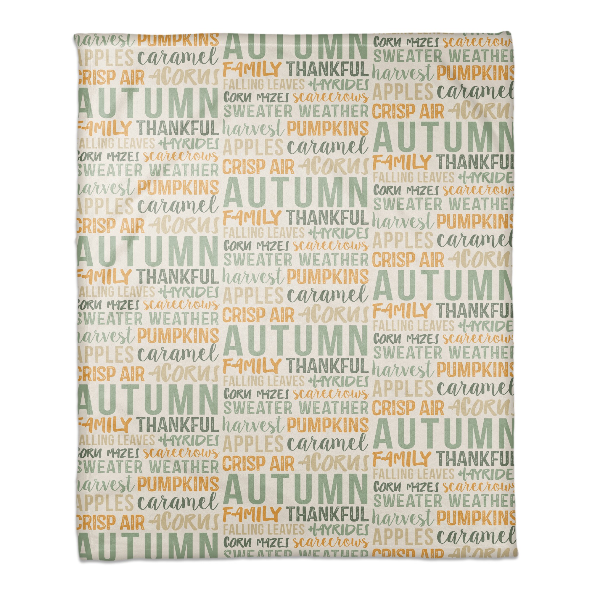 Autumn Words 50x60 Coral Fleece Blanket