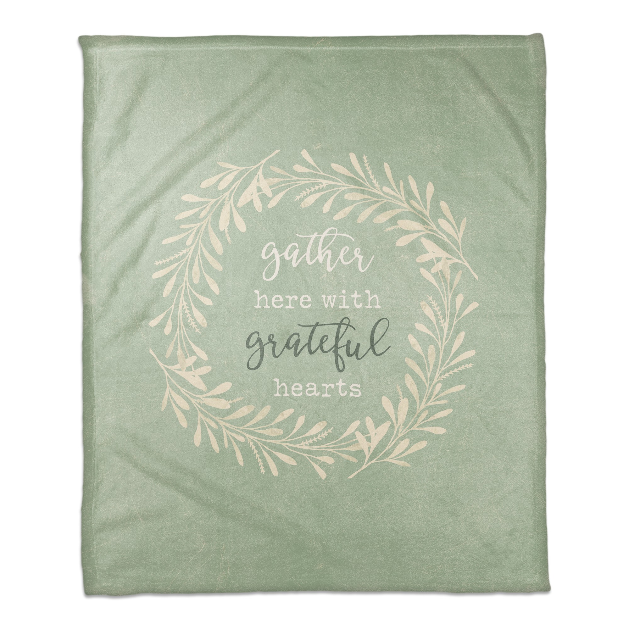 Gather Here with Grateful Hearts 50x60 Coral Fleece Blanket