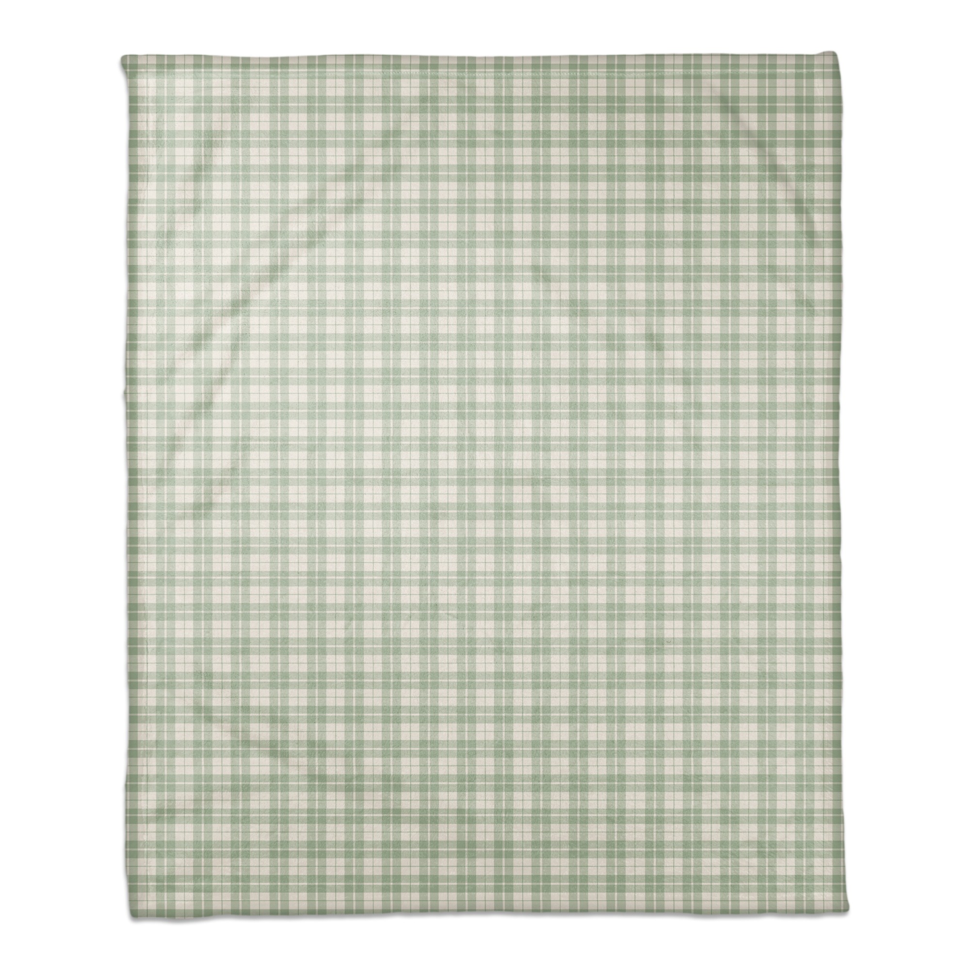 Fall Sage Buffalo Check 50x60 Coral Fleece Blanket