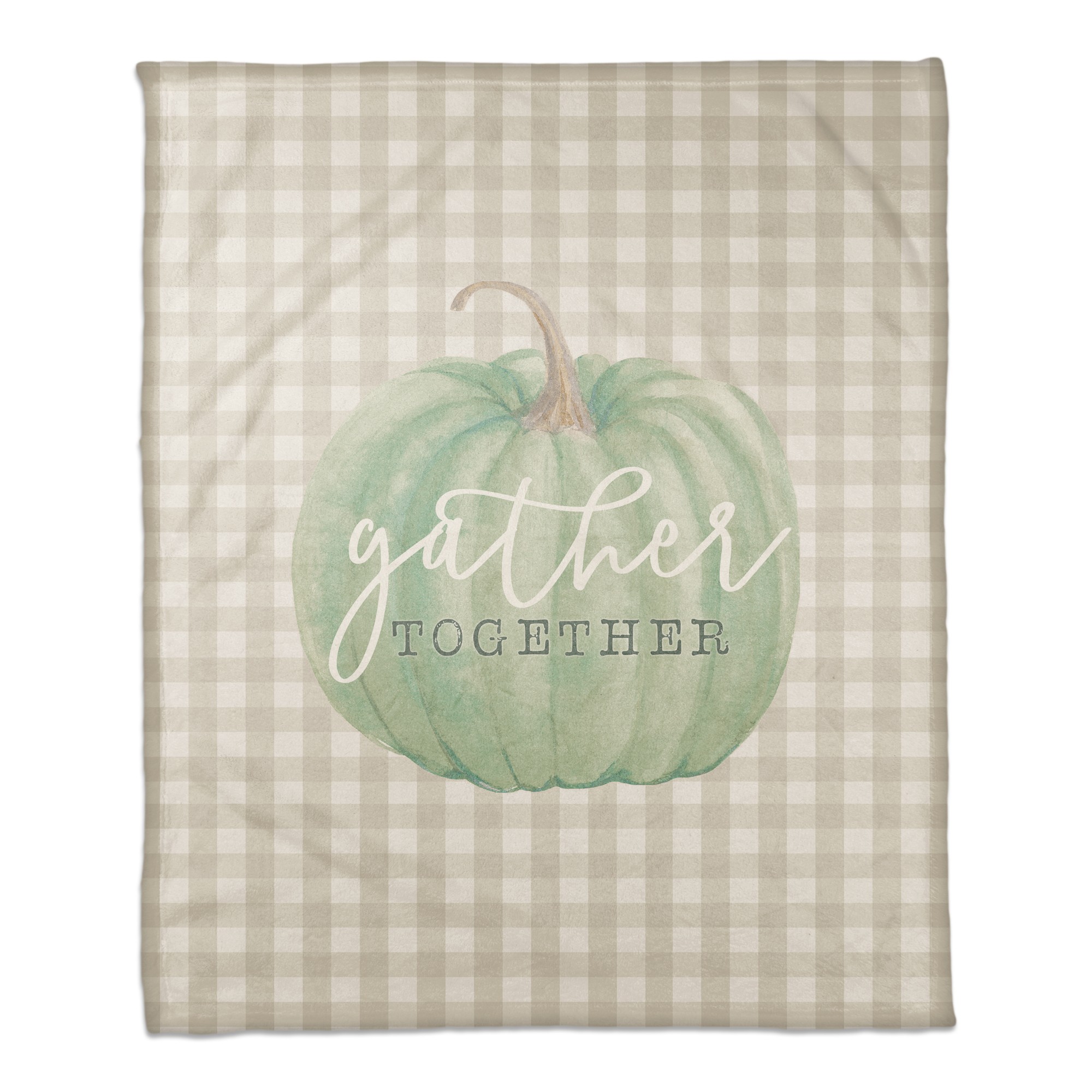 Gather Together Pumpkin 50x60 Coral Fleece Blanket
