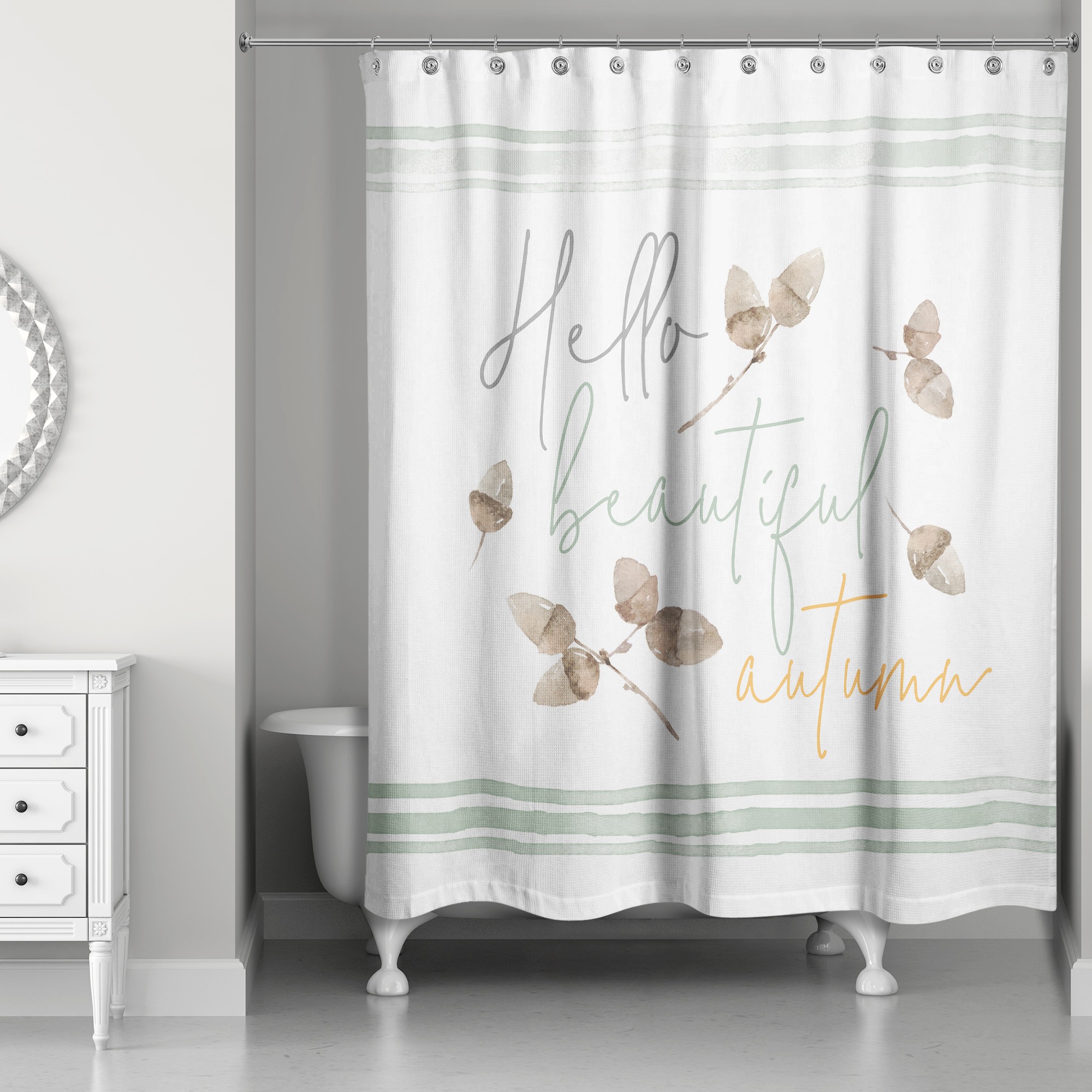Hello Beautiful Autumn 71x74 Shower Curtain